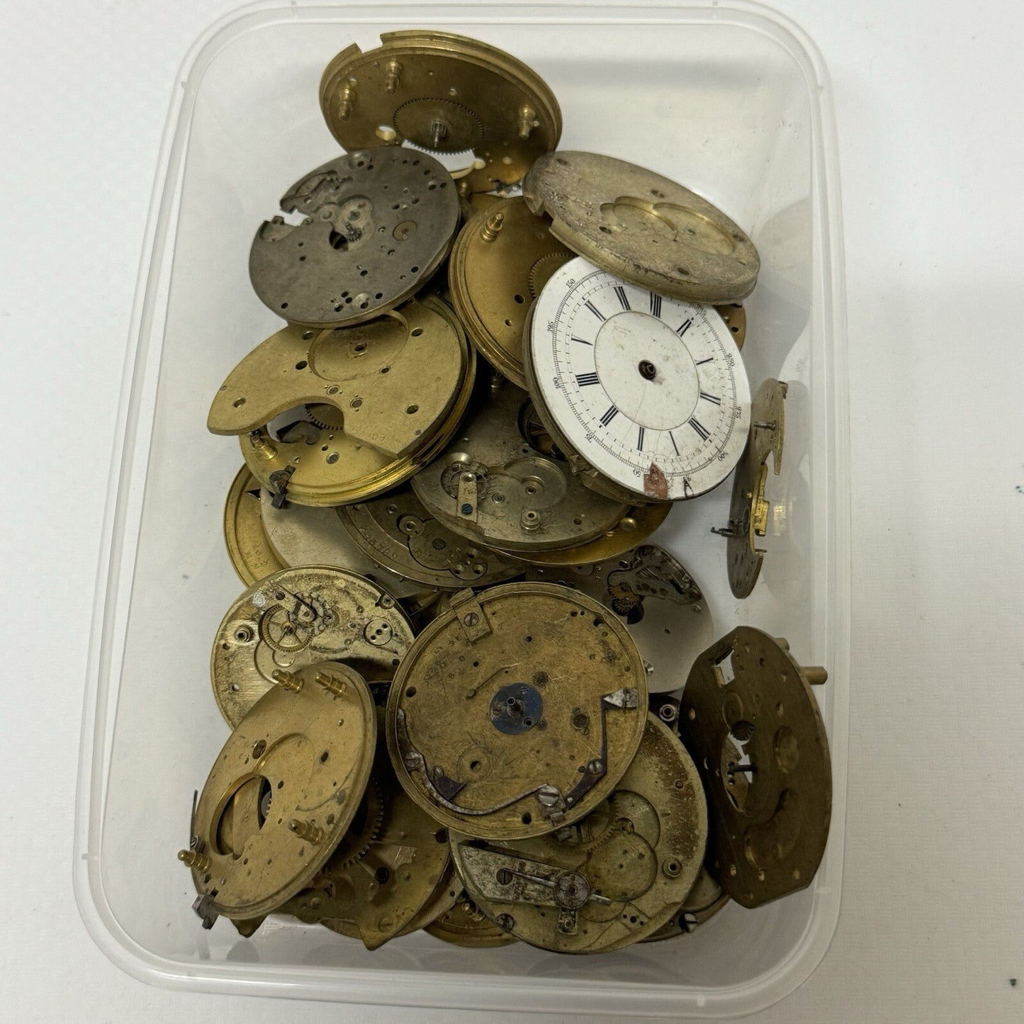 590 Grams Mixed Partial Pocket Watch Movements Watchmakers Job Lot Spares Parts
