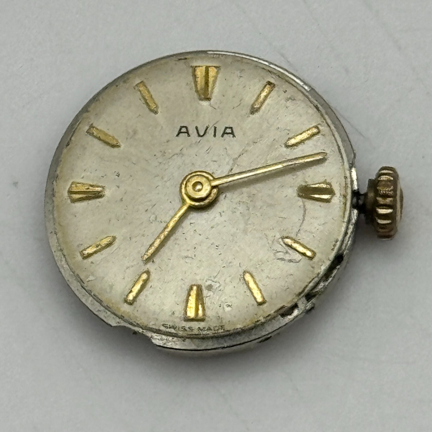 17.5mm Ladies Avia Felsa F 4023 Manual Wind Watch Movement Swiss Vintage PARTS