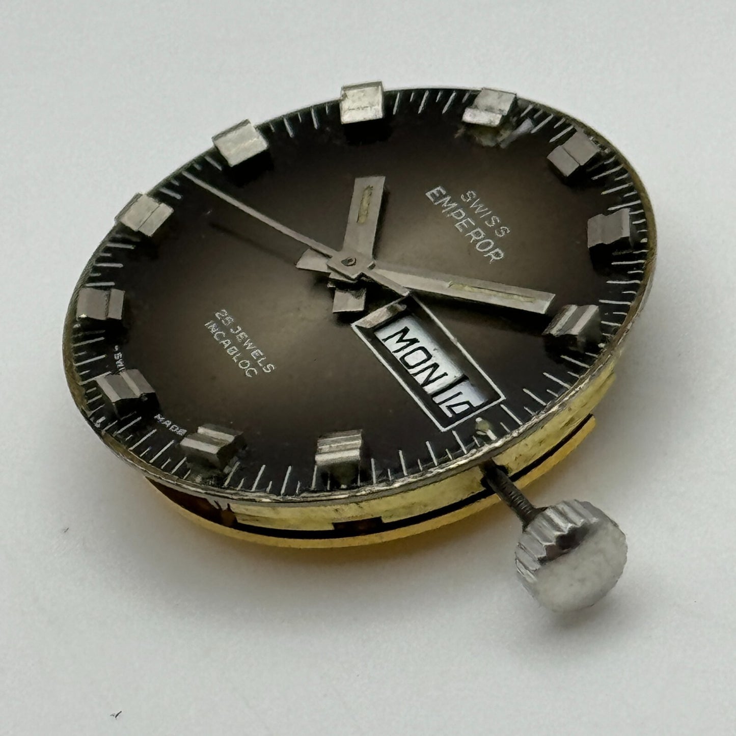 25.5mm Mens Running Swiss Emperor FHF 908 Automatic Watch Movement Vintage PARTS