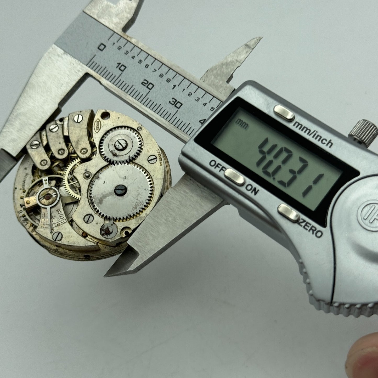 43mm Buren 7 Jewels Sub Seconds Swiss Vintage Hunter Pocket Watch Movement PARTS