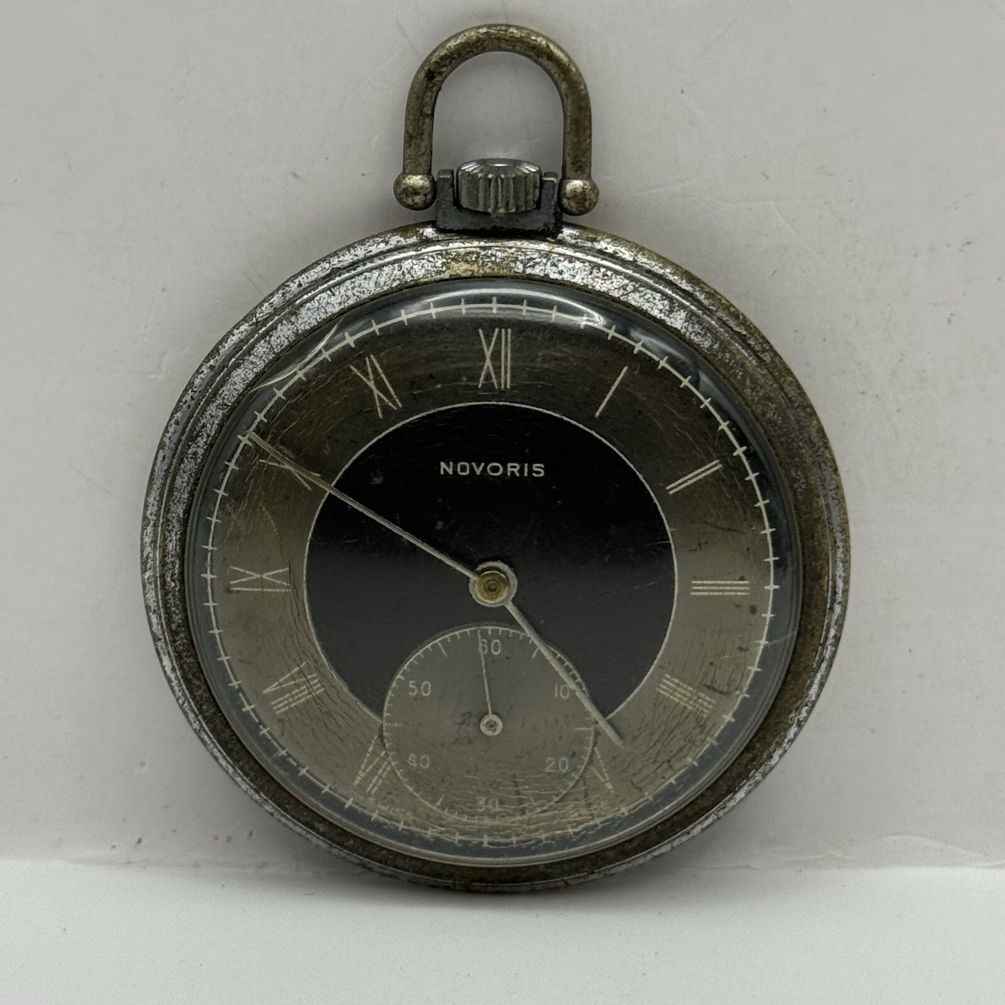 50mm Art Deco Novoris Cal 132 Black Dial + Sub Dial Roman Numerals Parts Repair