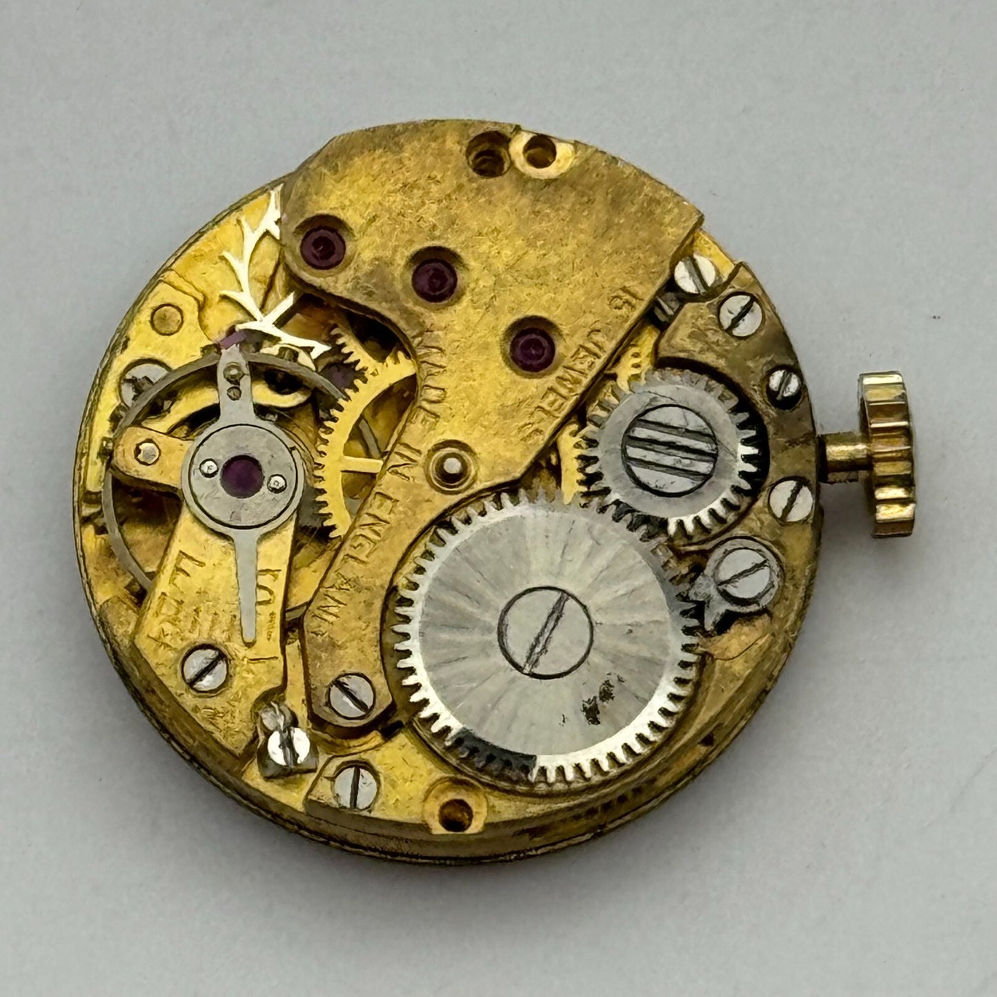 19.5mm Smiths De Luxe 15 Jewels Sub Seconds Manual Wind Watch Movement PARTS