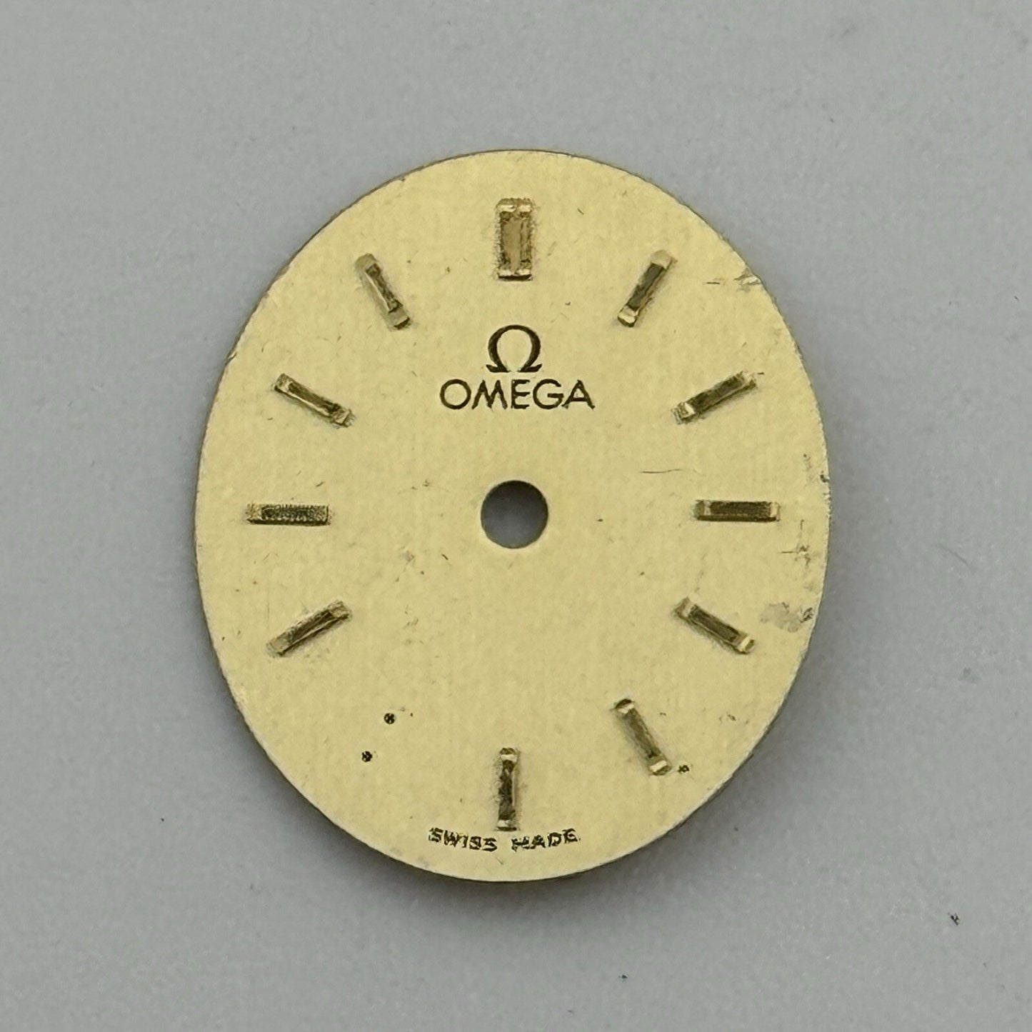 14.6mm Vintage Oval Omega Red Font Ladies Wristwatch Dial Spares Parts Swiss