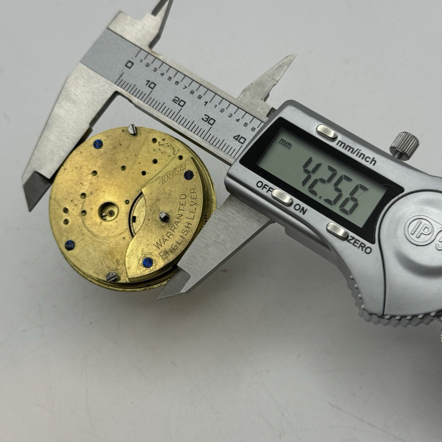 45.8mm Warranted English Lever Pocket Watch Movement FOR PARTS Restoration