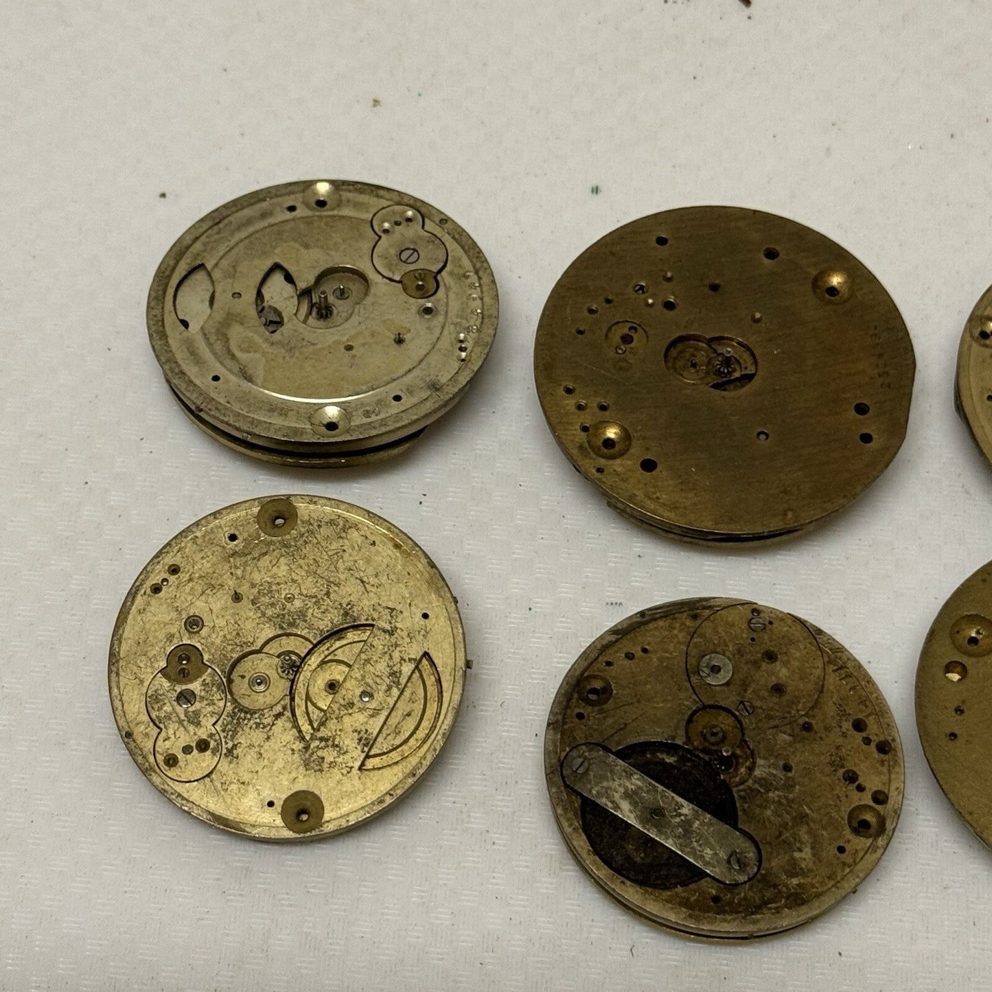 6 X Vintage Key Wound Pocket Watch Movements Parts Repair Watchmakers Job Lot