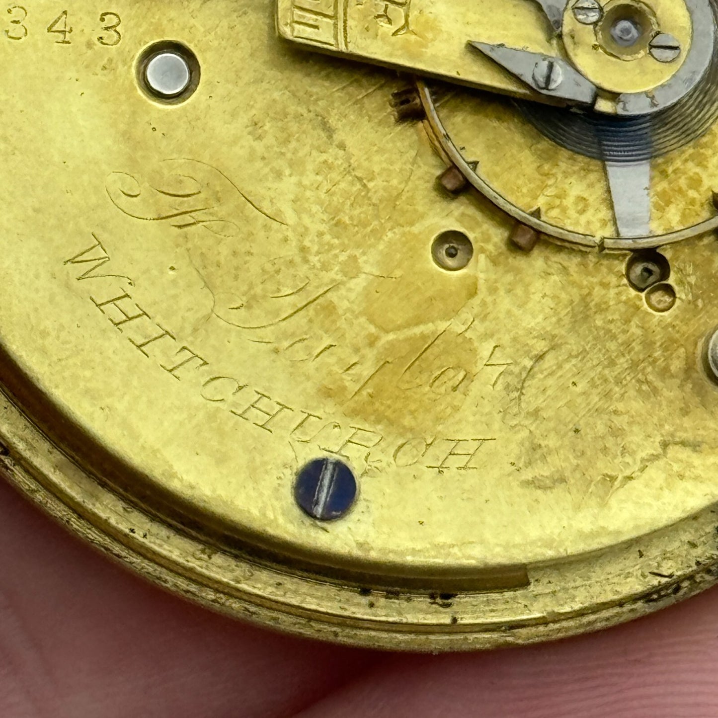 44.9mm Antique F Taylor Whitchurch Balance Intact Pocket Watch Movement PARTS