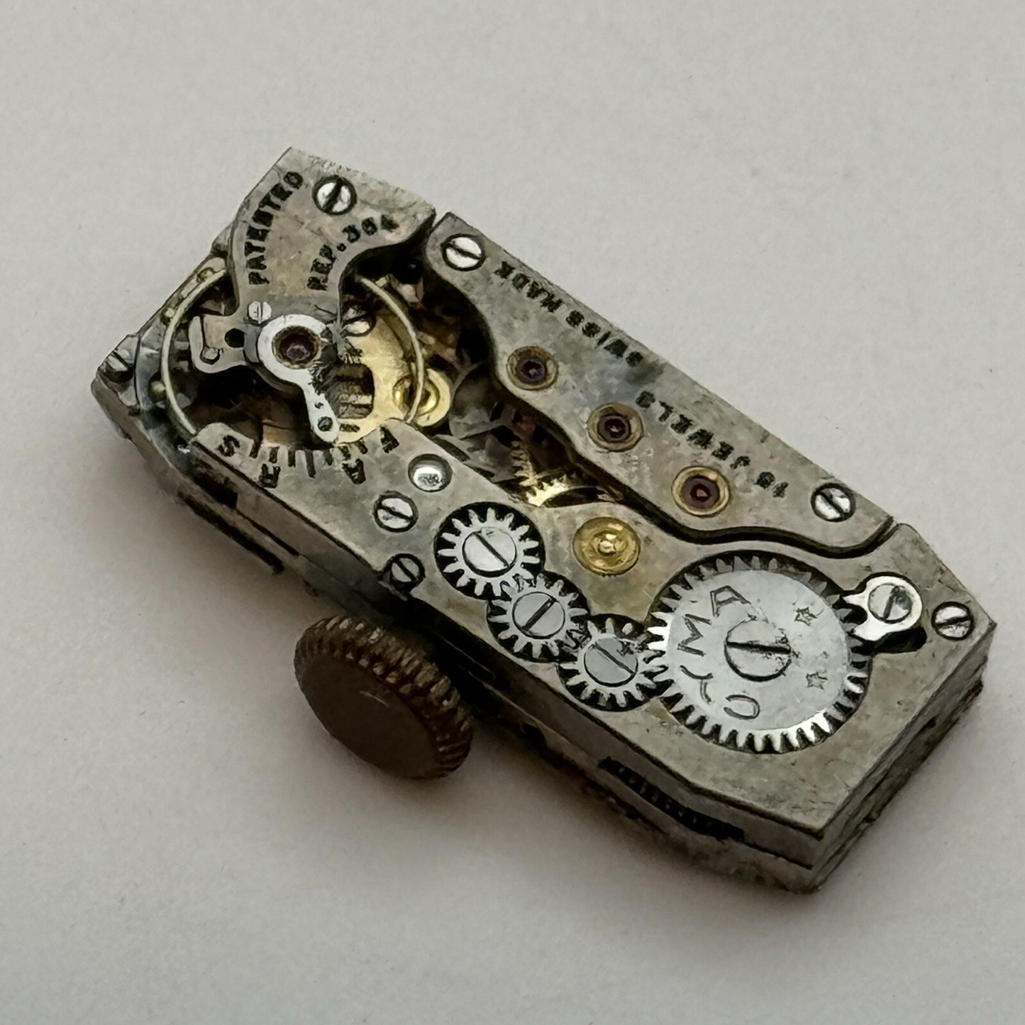 10mm Ladies Cyma Ref 354 Tank Wristwatch Movement Balance Intact Parts Repair
