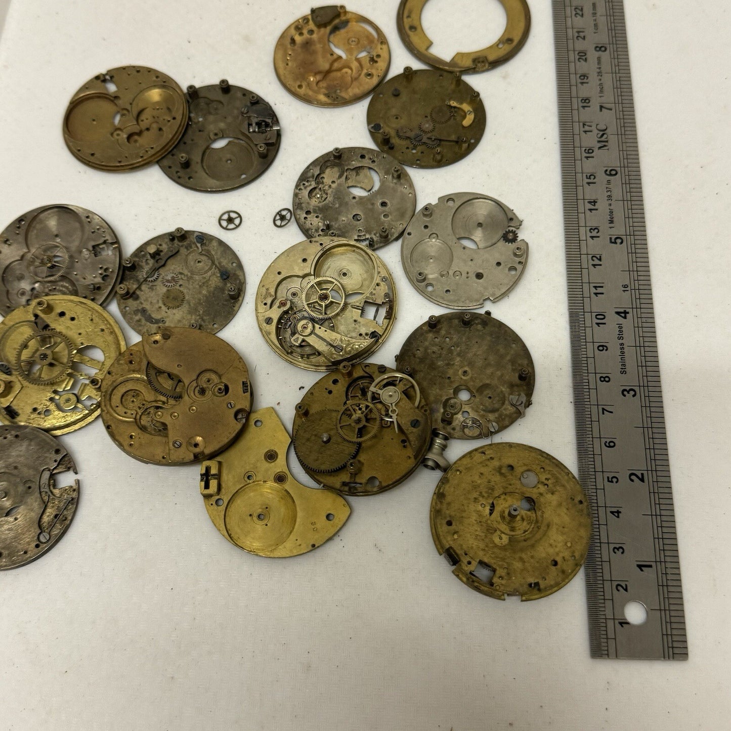 Bundle Antique Partial Pocket Watch Movements Parts Repair Watchmakers Job Lot