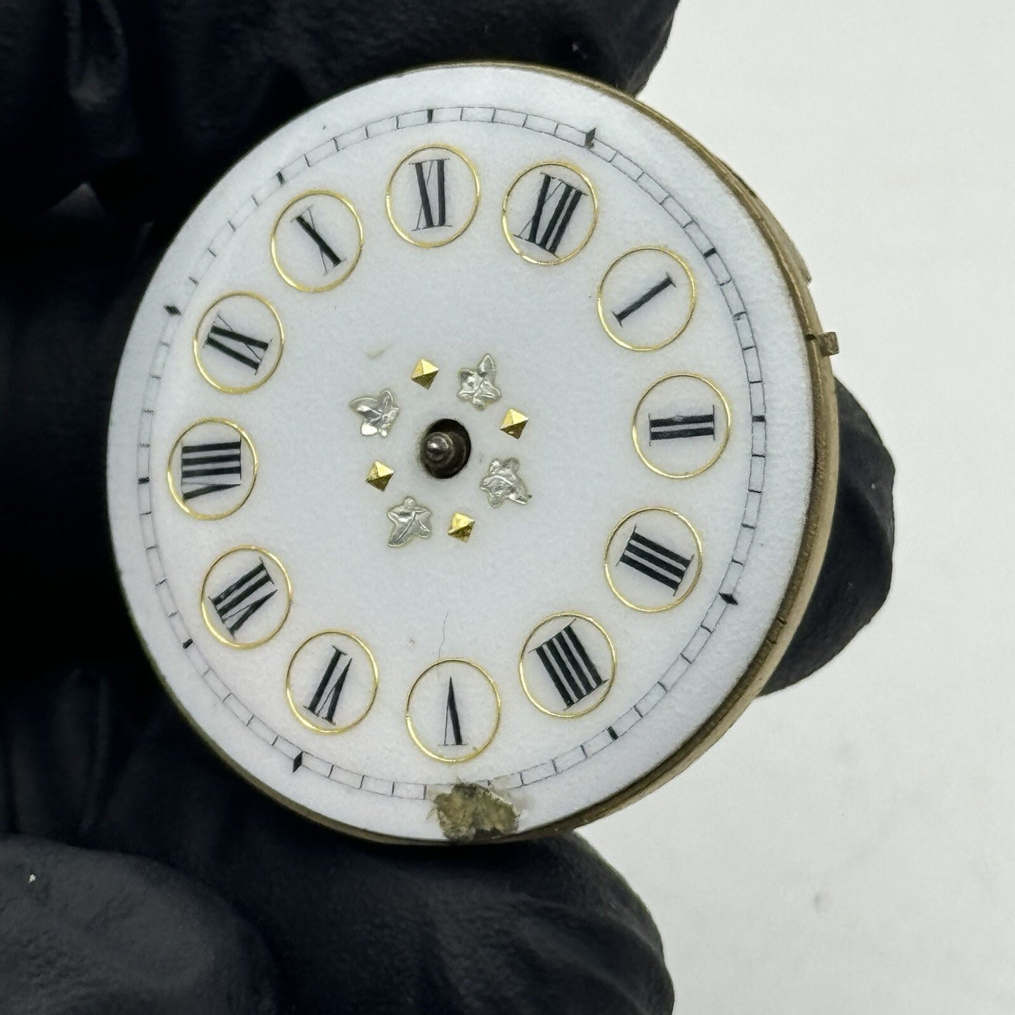 31mm Beautiful Patterned Dial Cylinder Pocket Watch Movement FOR PARTS