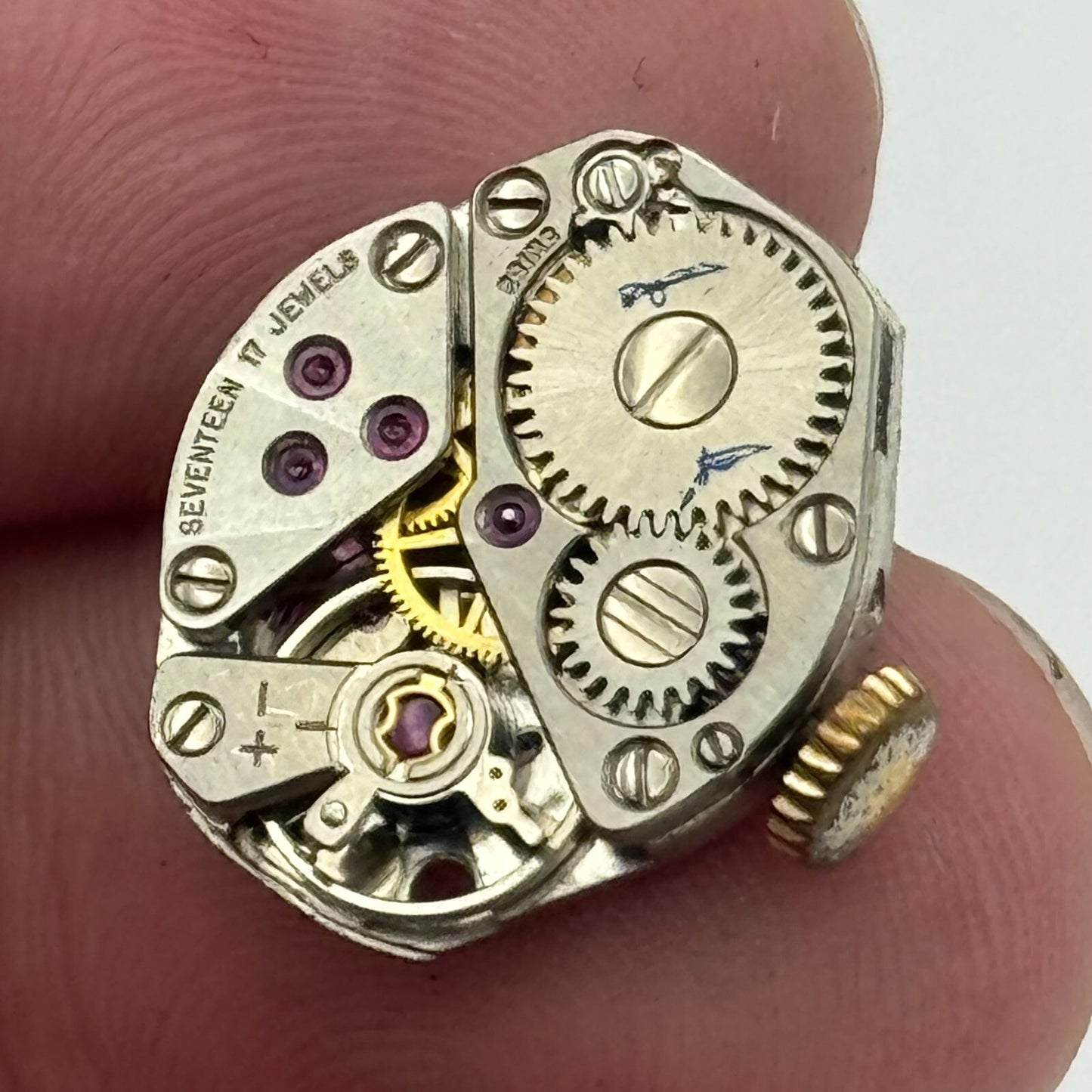 15.3mm Running Rotary FHF 609 Manual Wind 17 Jewels Swiss Watch Movement PARTS