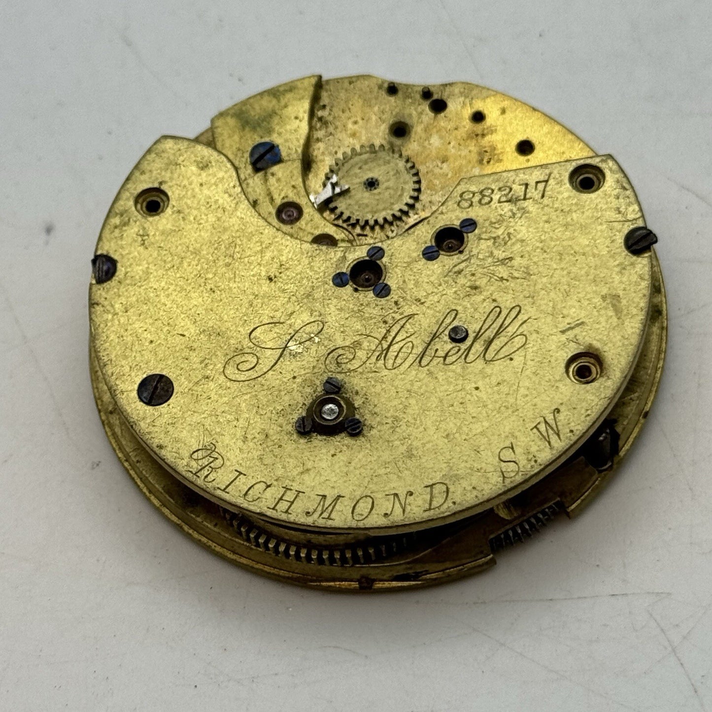 47.1mm Manual Wind Abell Richmond London Pocket Watch Movement FOR PARTS