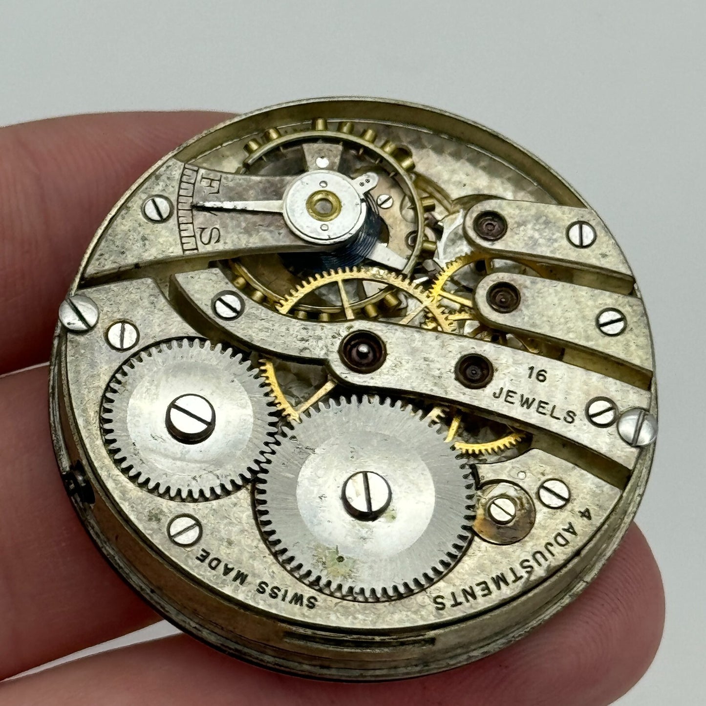 43mm Cyma Ref 919 Tavannes Open Face Balance Ok Pocket Watch Movement PARTS