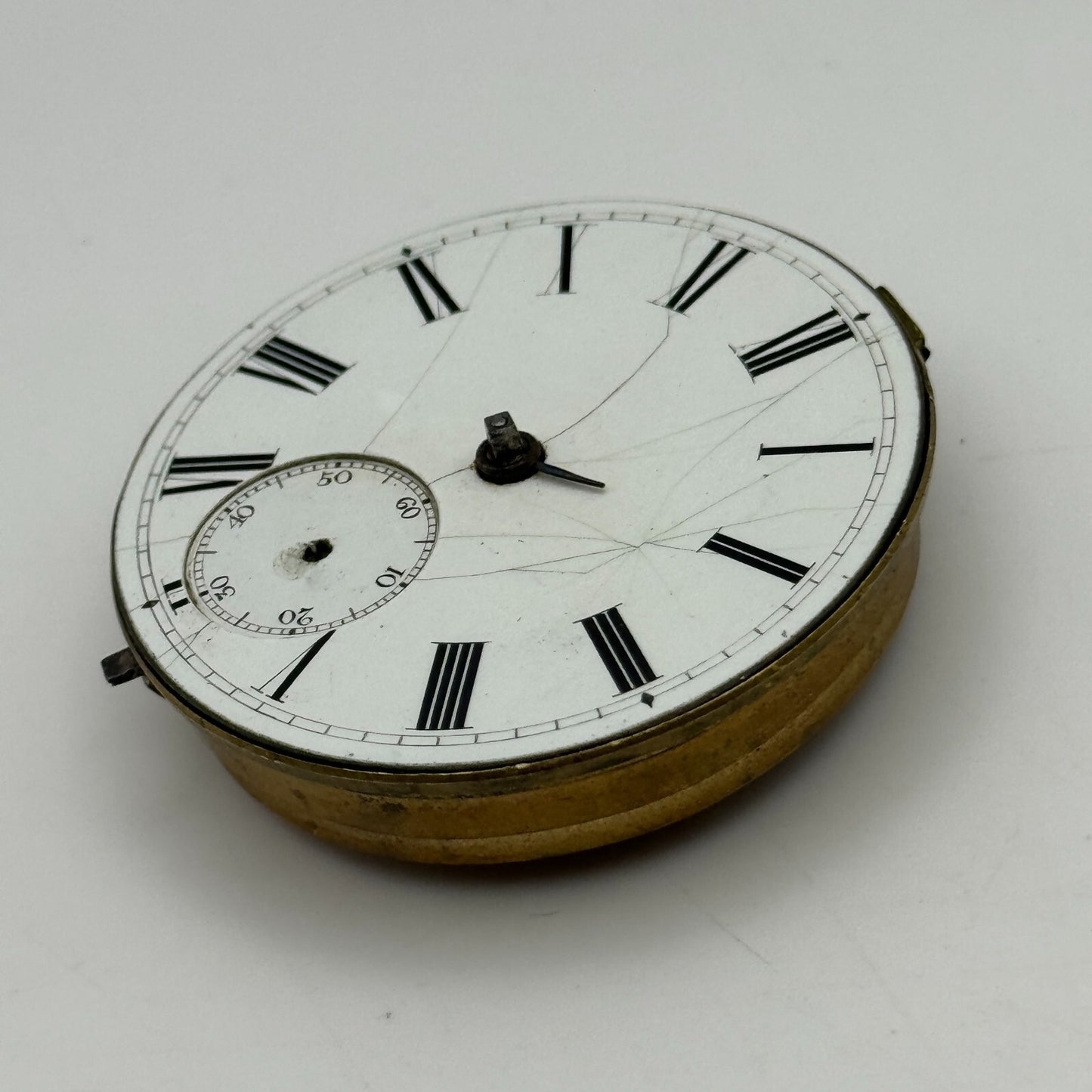 45.4mm Unidentified English Fusee Chain Present Pocket Watch Movement PARTS