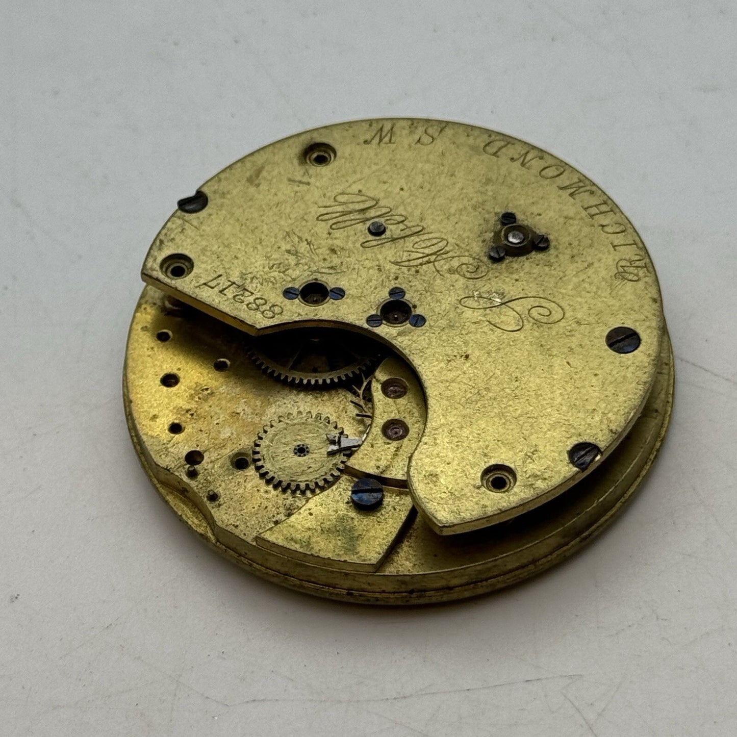 47.1mm Manual Wind Abell Richmond London Pocket Watch Movement FOR PARTS