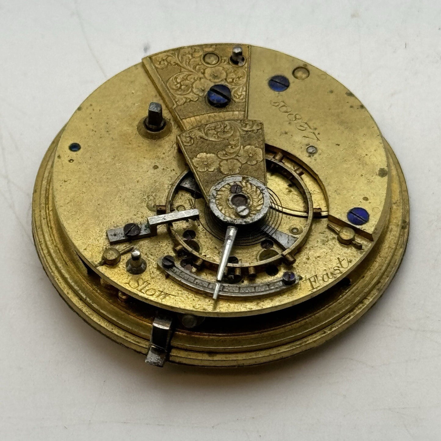 41.4mm Unidentified Fusee No Chain Pocket Watch Movement FOR PARTS