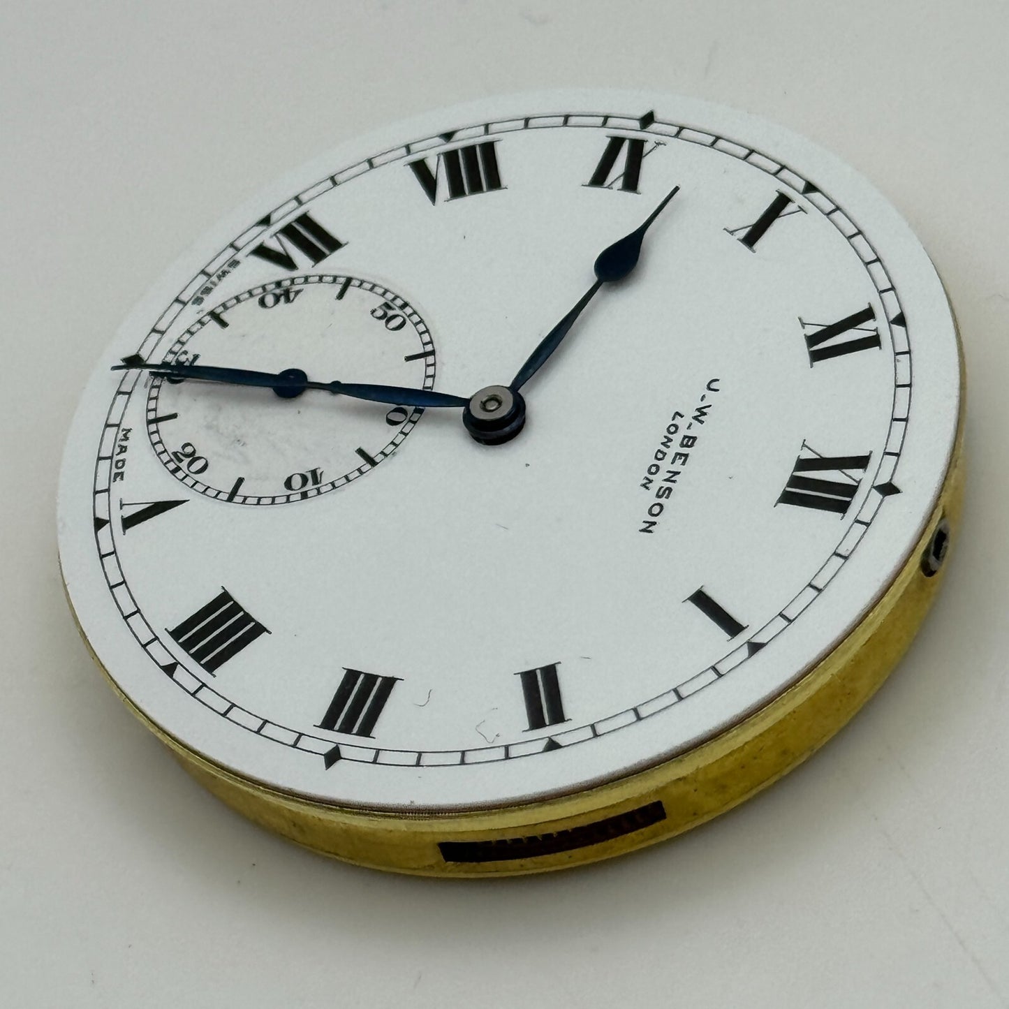 43.1mm J W Benson Ref 939a Open Face Swiss Vintage Pocket Watch Movement PARTS