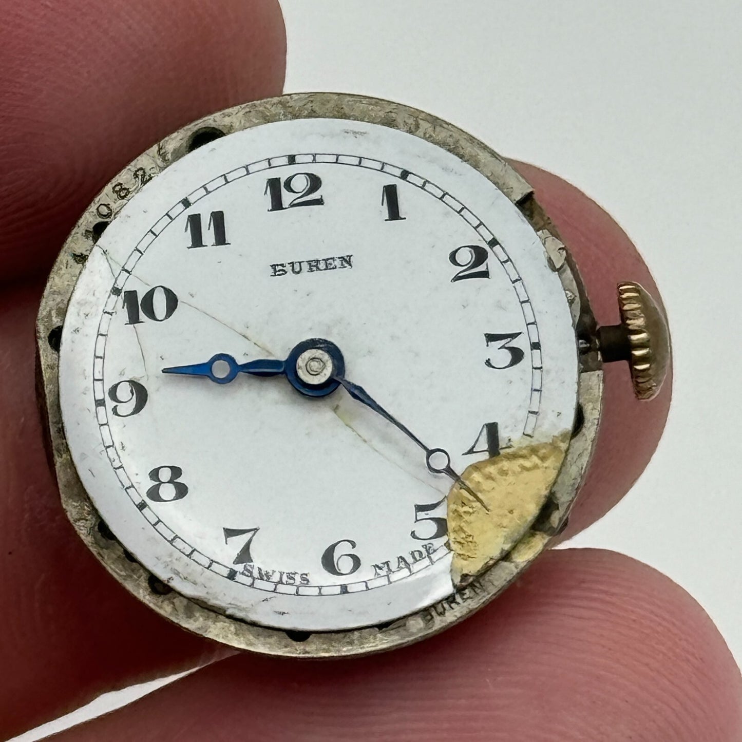 22mm Buren Grand Prix 0828 Trench Watch Movement Manual Wind Swiss PARTS SPARES