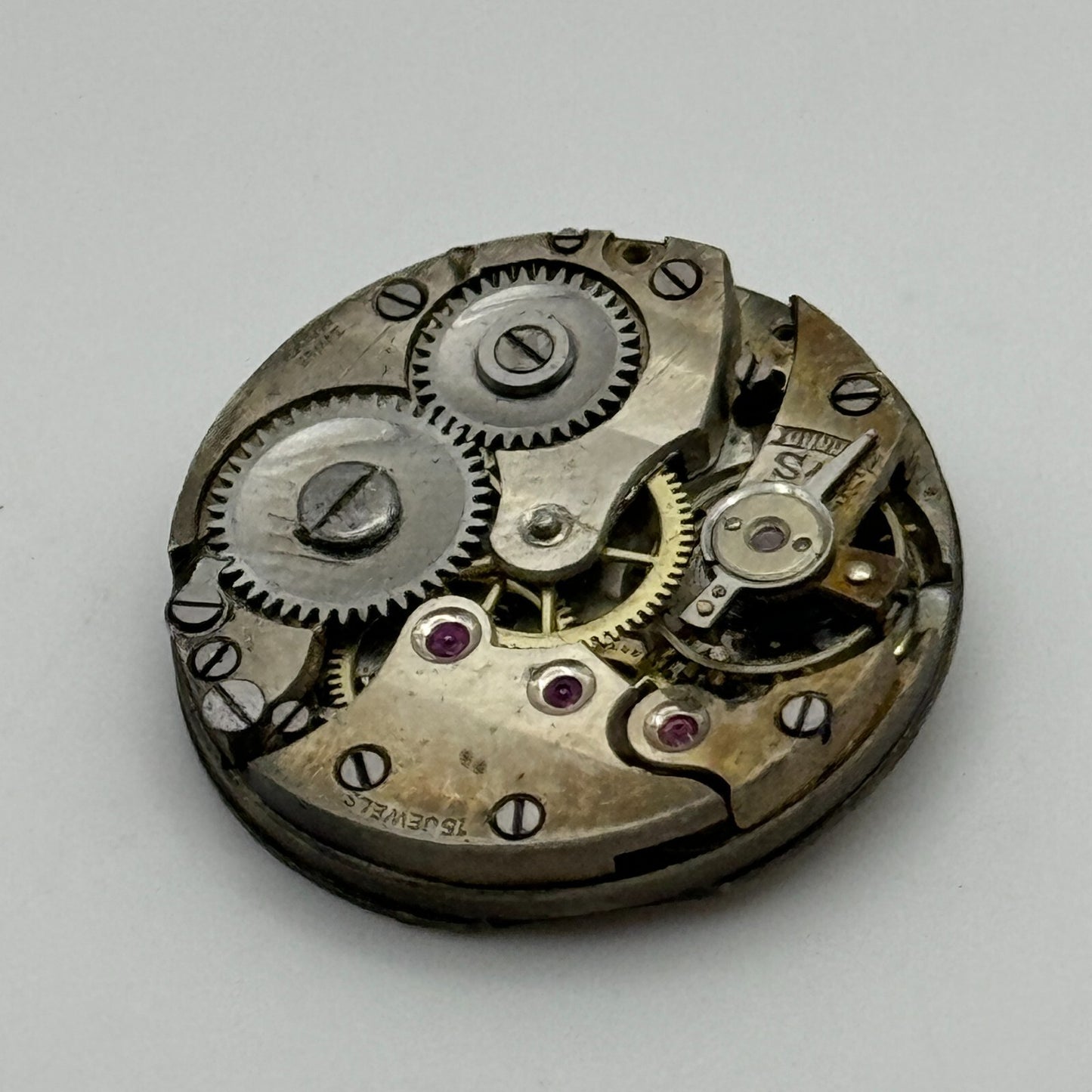 23.6mm Unidentified 15 Jewels Swiss Vintage Manual Wind Watch Movement PARTS
