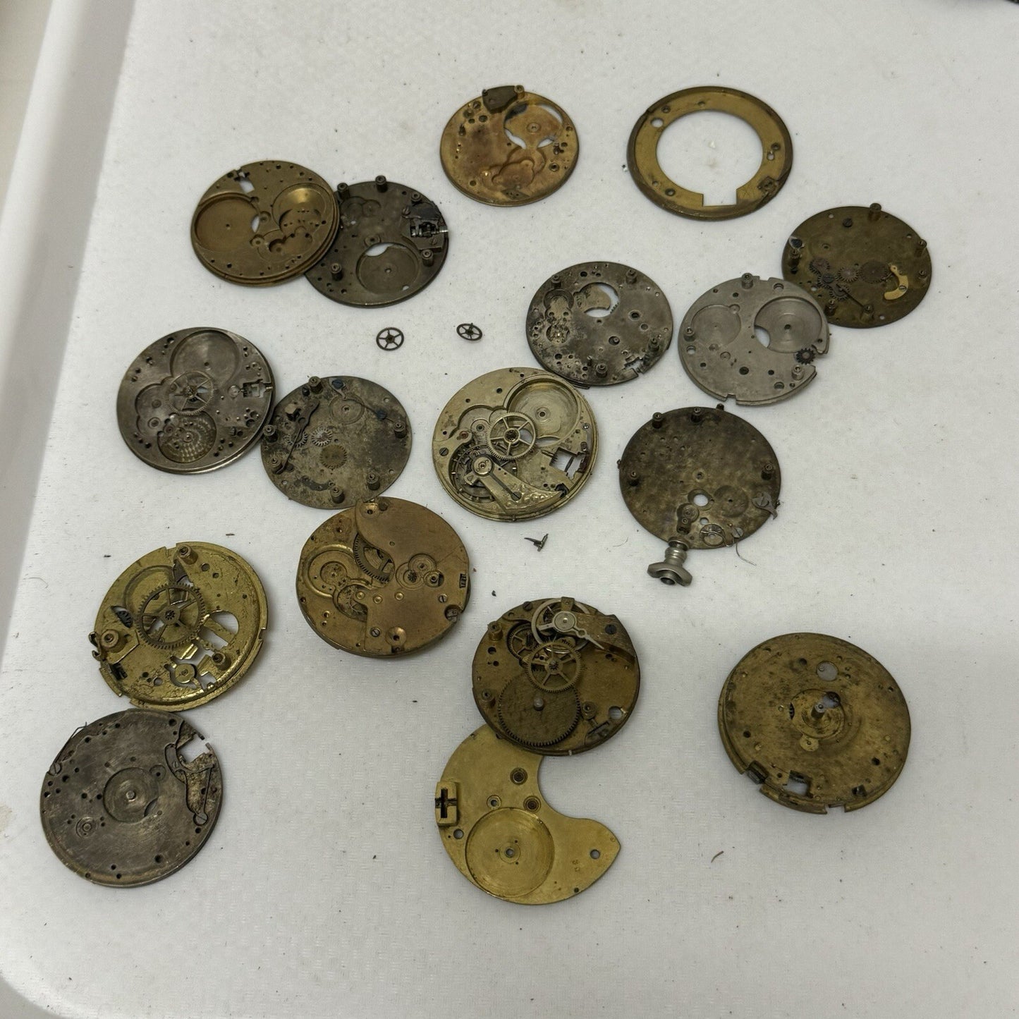 Bundle Antique Partial Pocket Watch Movements Parts Repair Watchmakers Job Lot