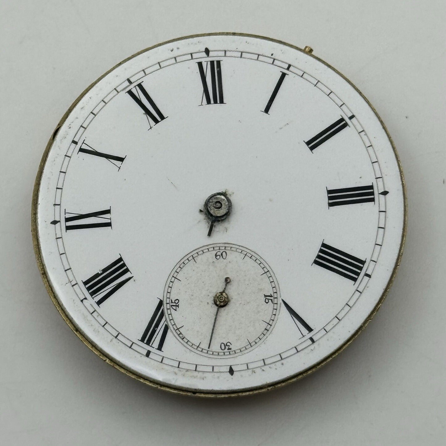 41.2mm Manual Wind D F & C Cylinder Pocket Watch Movement Dial FOR PARTS