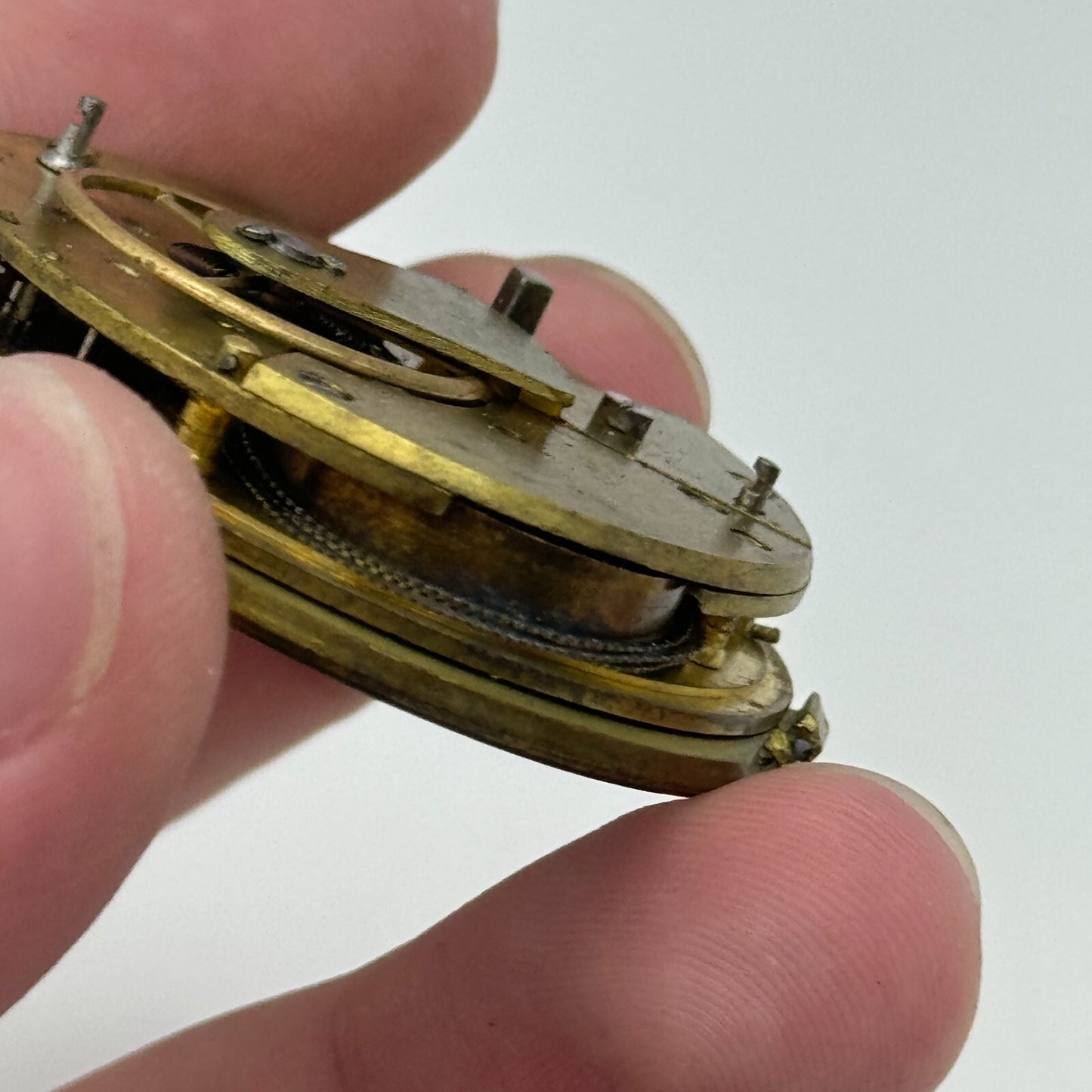45.4mm Unidentified English Fusee Chain Present Pocket Watch Movement PARTS