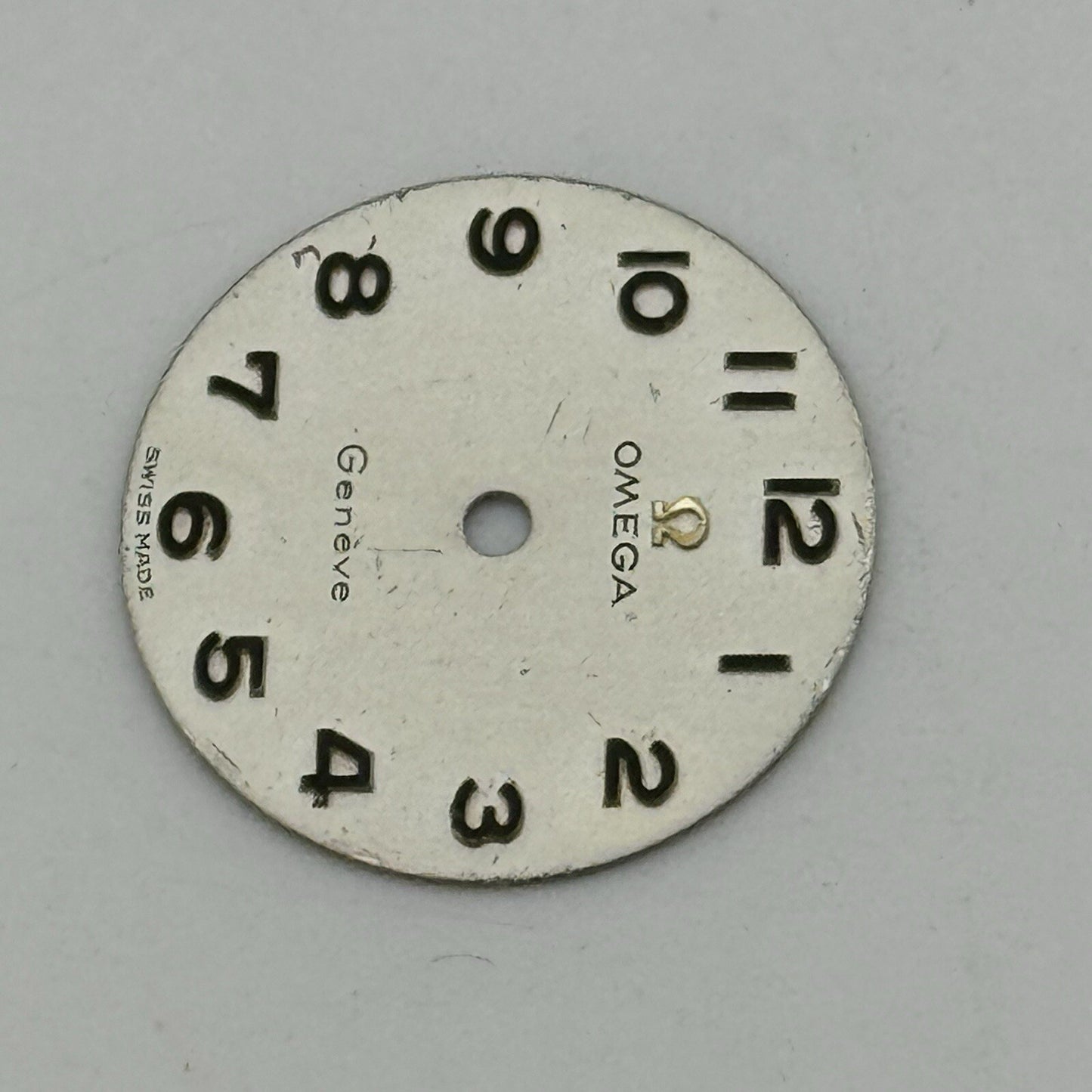 17.5mm Vintage Circular Geneve Omega Ladies Silver Tone Watch Dial Spares Parts