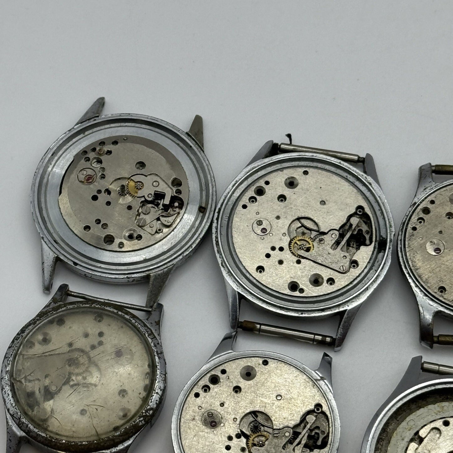 8 x Vintage Soviet Manual Wind Watch Heads For Parts Repair Job Lot Bundle