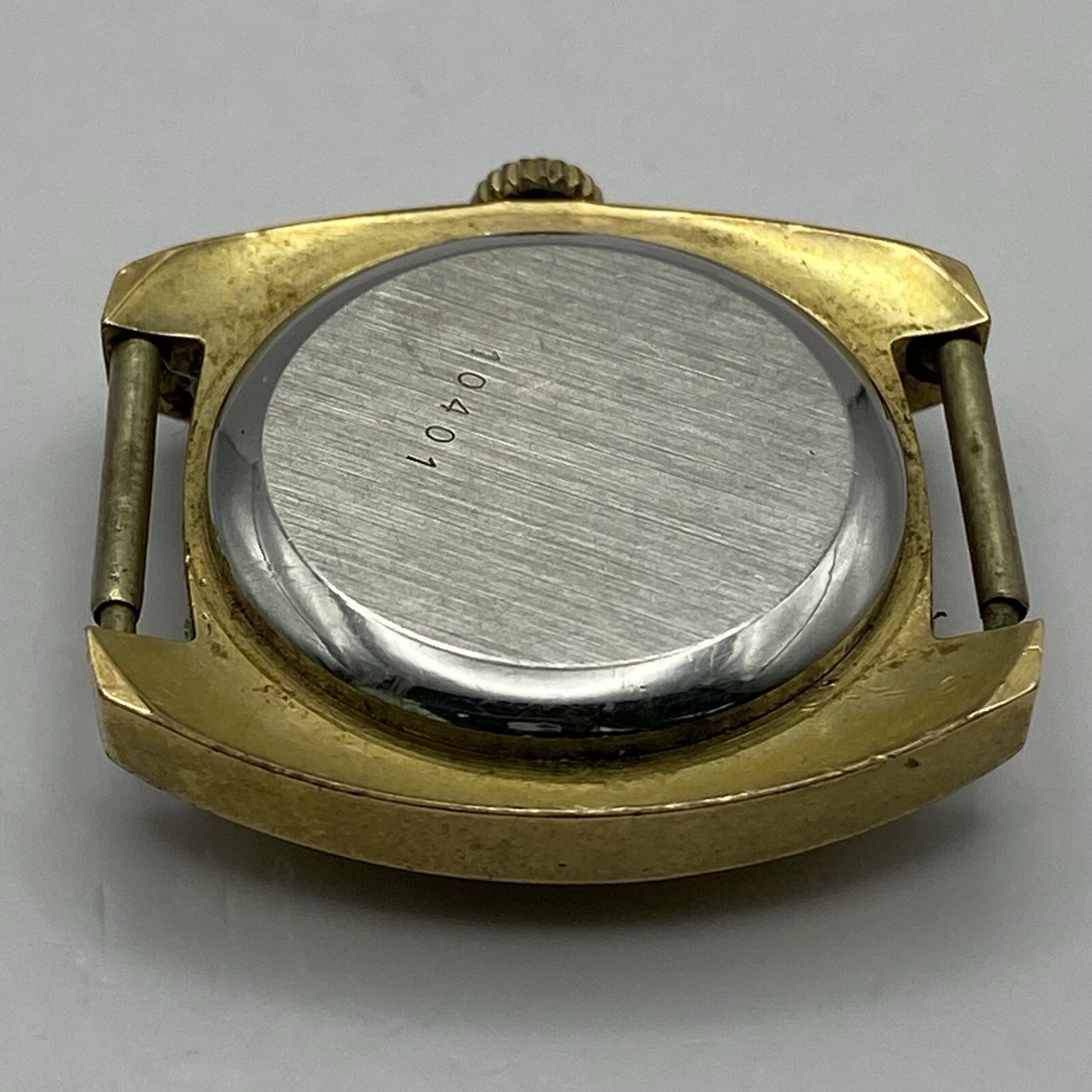 24mm Ladies Manual Wind Nivada Gold Plated Watch Head RUNS FOR PARTS TO RESTORE