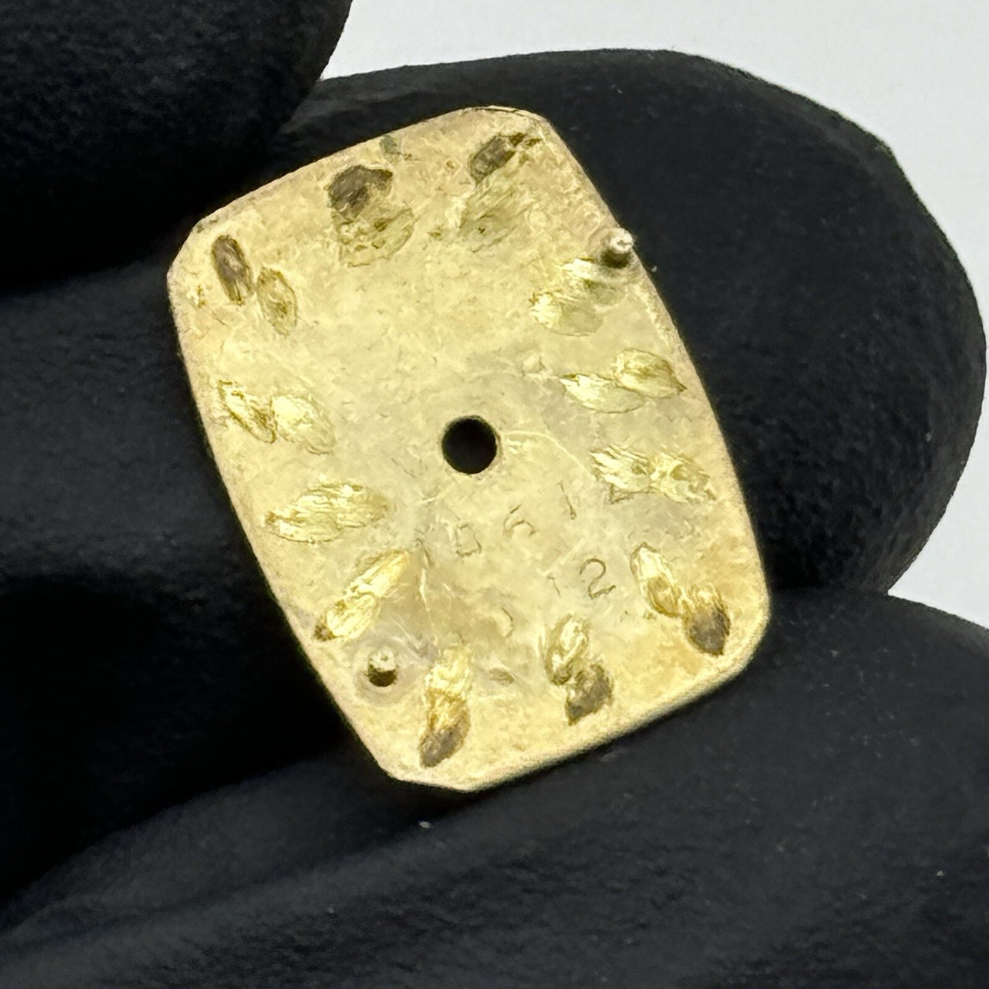 15.6mm x 11.7mm Rectangle Omega Gold Tone Ladies Wristwatch Dial Spares Parts