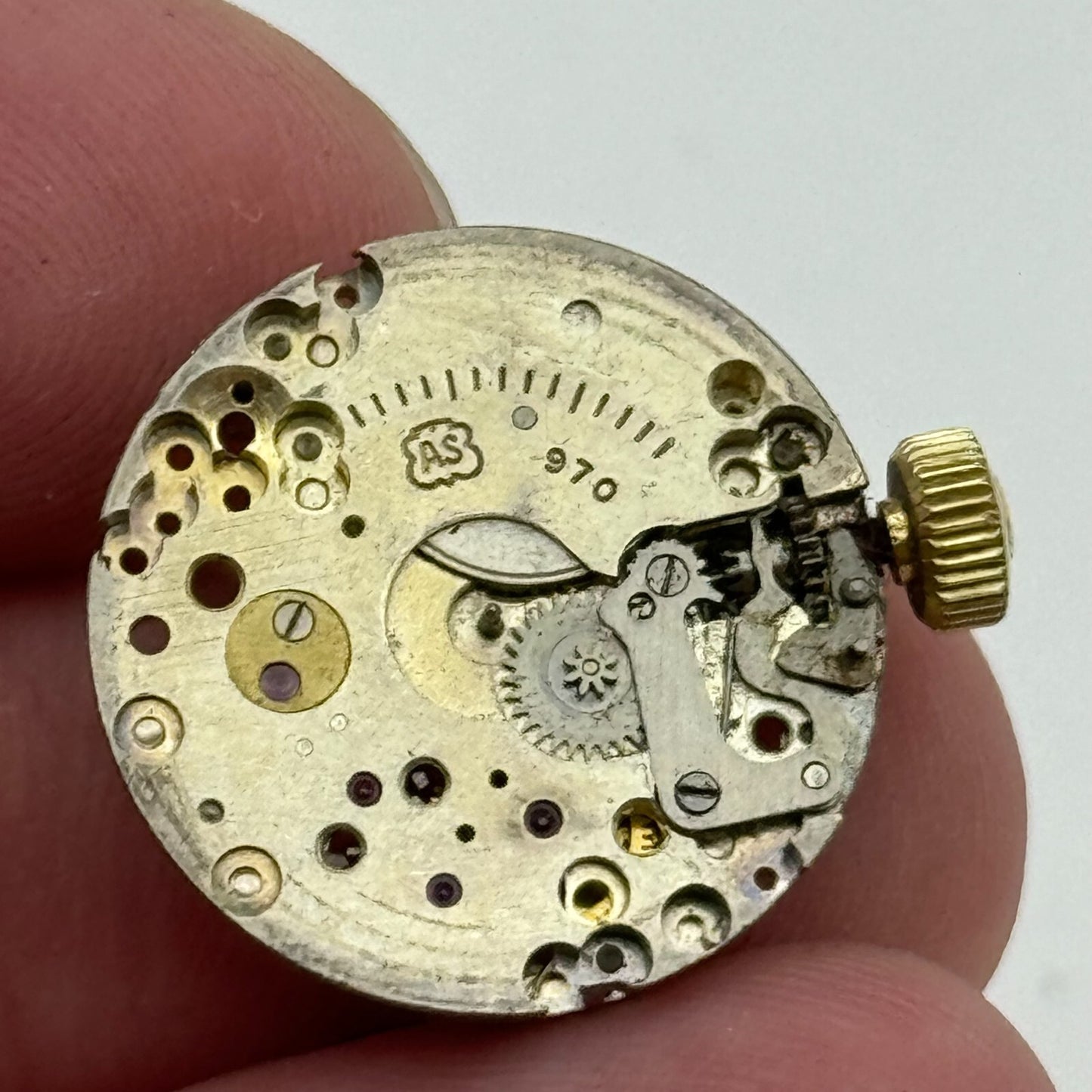 19.6mm AS 970 A Schild Manual Wind 15 Jewels Vintage Swiss Watch Movement PARTS