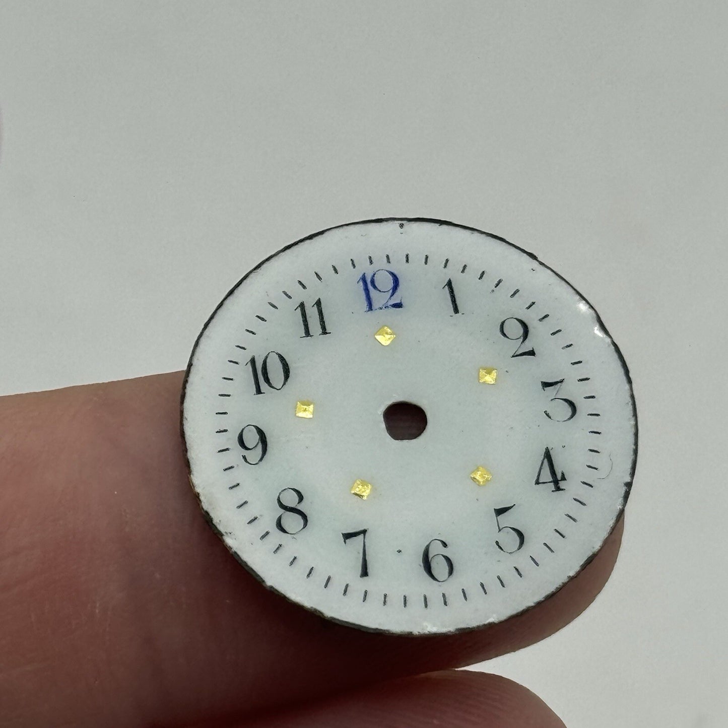 22.8mm Antique Beautiful Porcelain Patterned Ladies Watch Dial Spares Parts