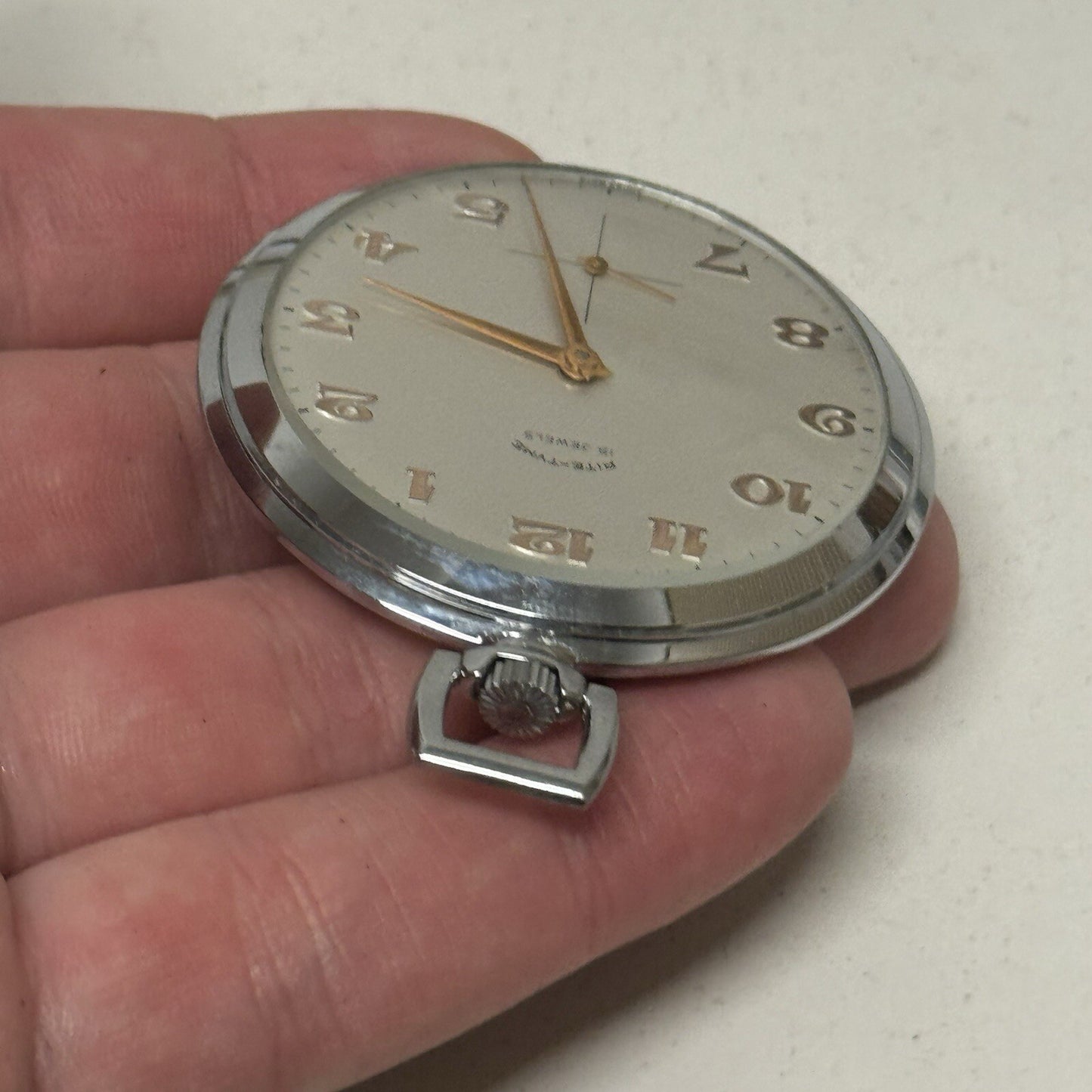 49mm Vintage NEW OLD STOCK Rite - Tyme Open Face Subdial Pocket Watch TO SERVICE