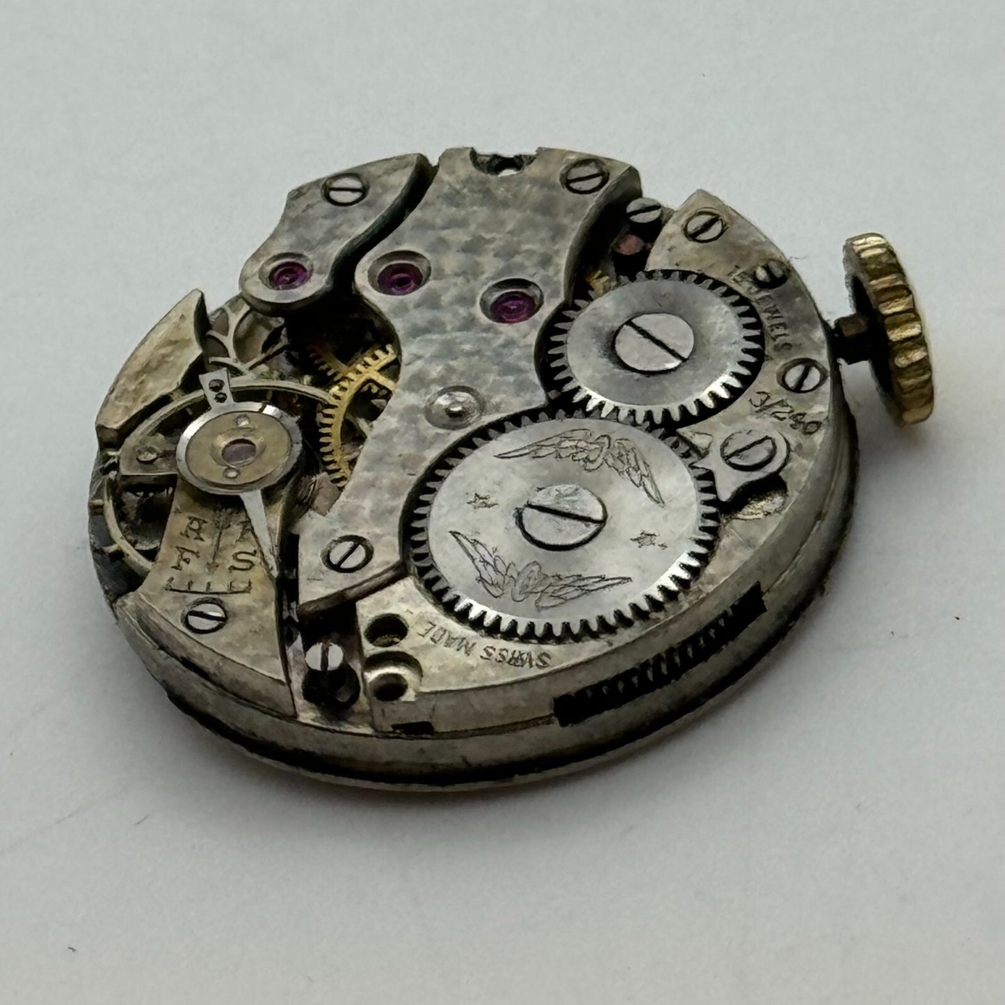 22mm Rotary 3/240 Balance Intact Manual Wind Watch Movement Swiss Vintage PARTS