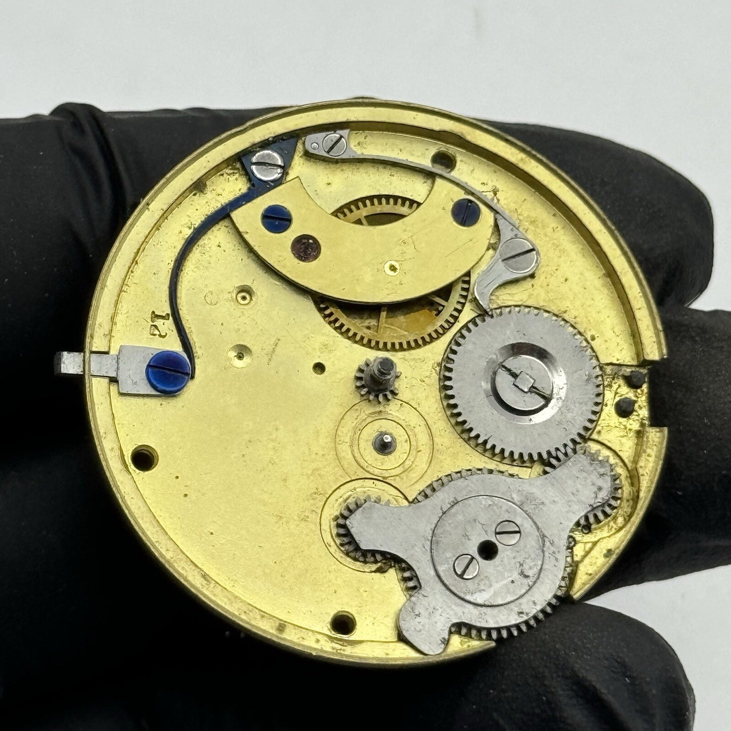 41.2mm Antique C R Allen Partial Pocket Watch Movement FOR PARTS Repair