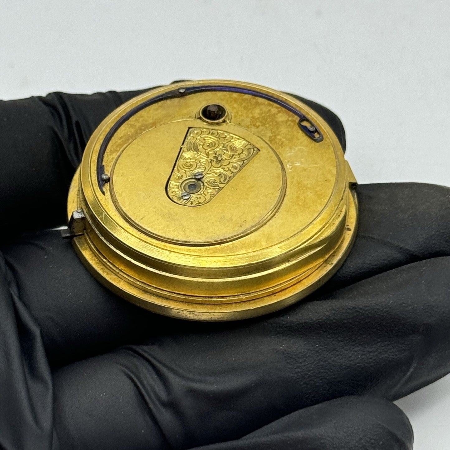 44.9mm Unidentified Quality Antique Fusee Pocket Watch Movement FOR PARTS