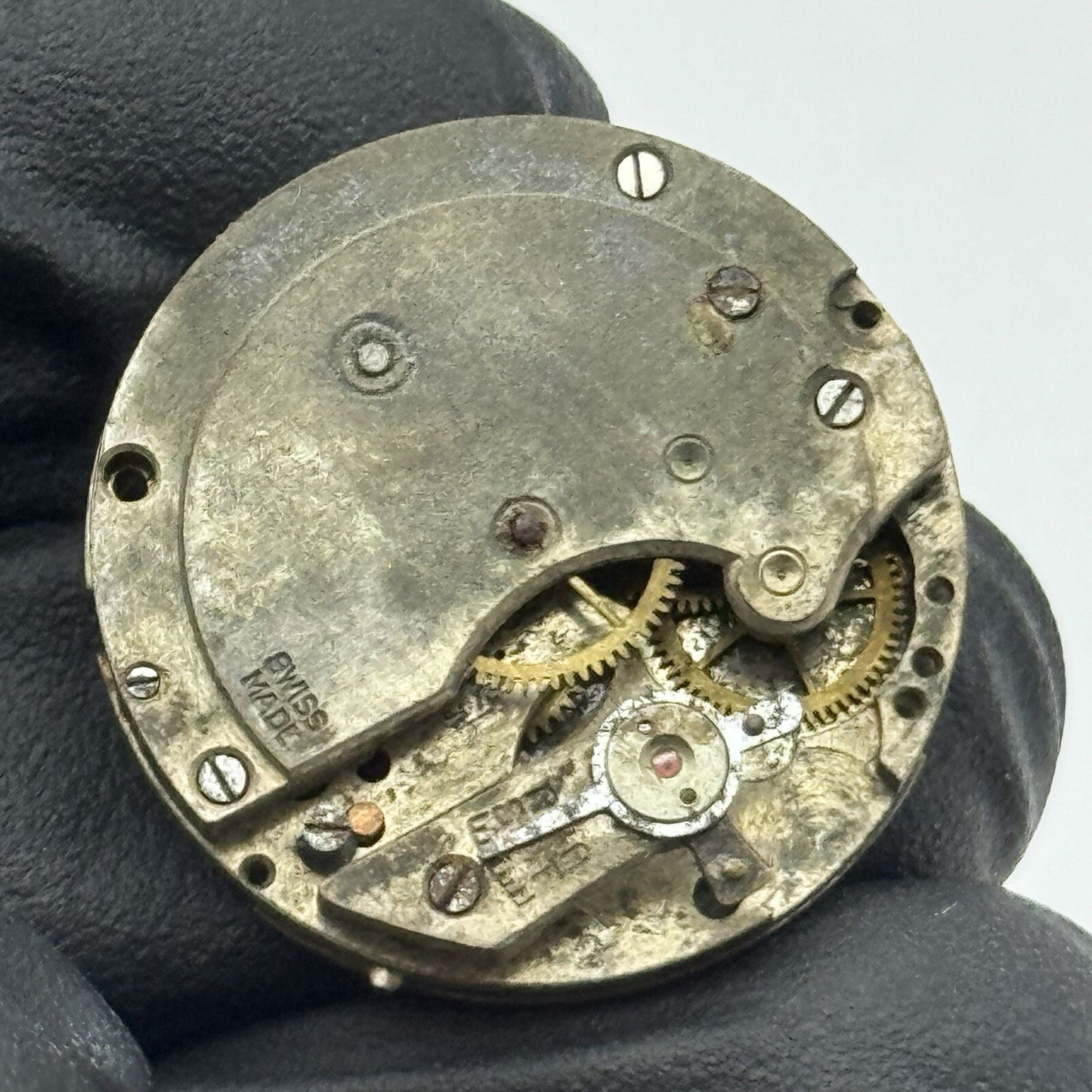 24.6mm Military Dial Watch Movement Old Style Swiss Parts Repair Restoration