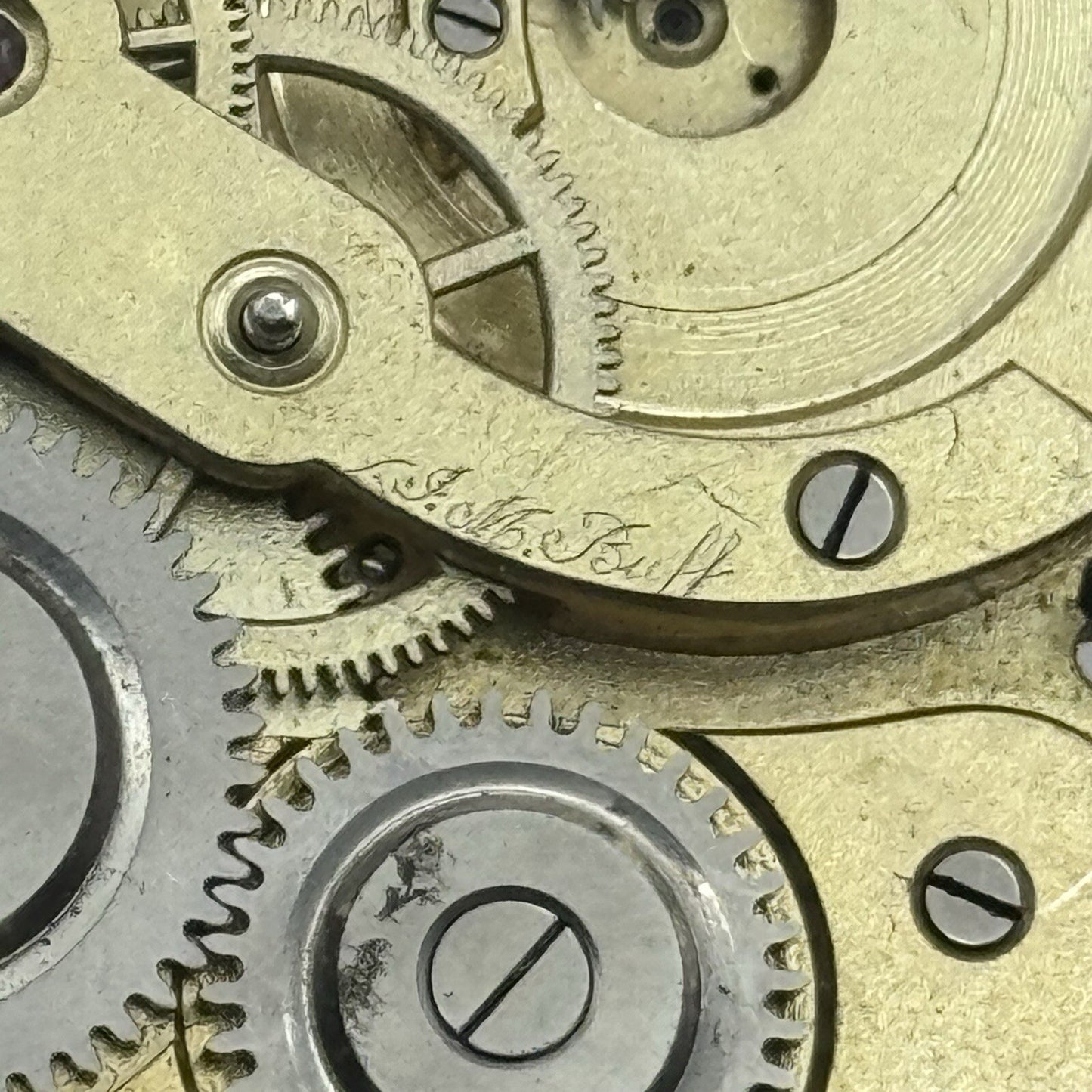 42.8mm J M Buff Partial Cylinder Quality Pocket Watch Movement FOR PARTS