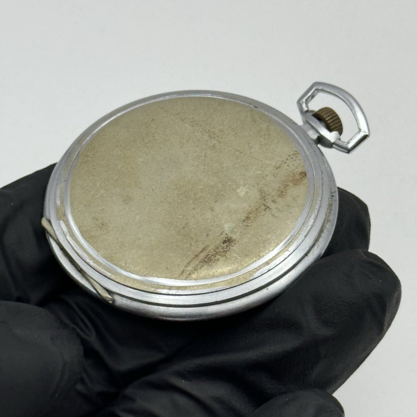 WORKING Art Deco Zenith 177 Sub Seconds Nickel Chrome Pocket Watch To Restore