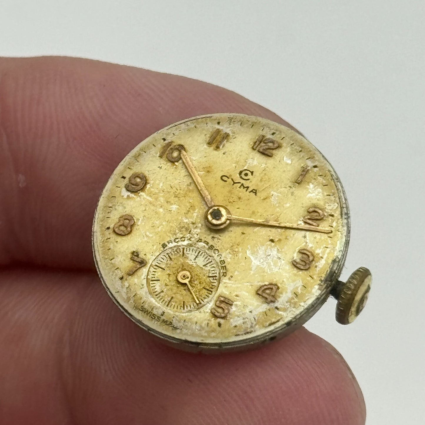 19.7mm Cyma R.424 Sub Seconds Manual Wind Watch Movement Swiss Vintage PARTS