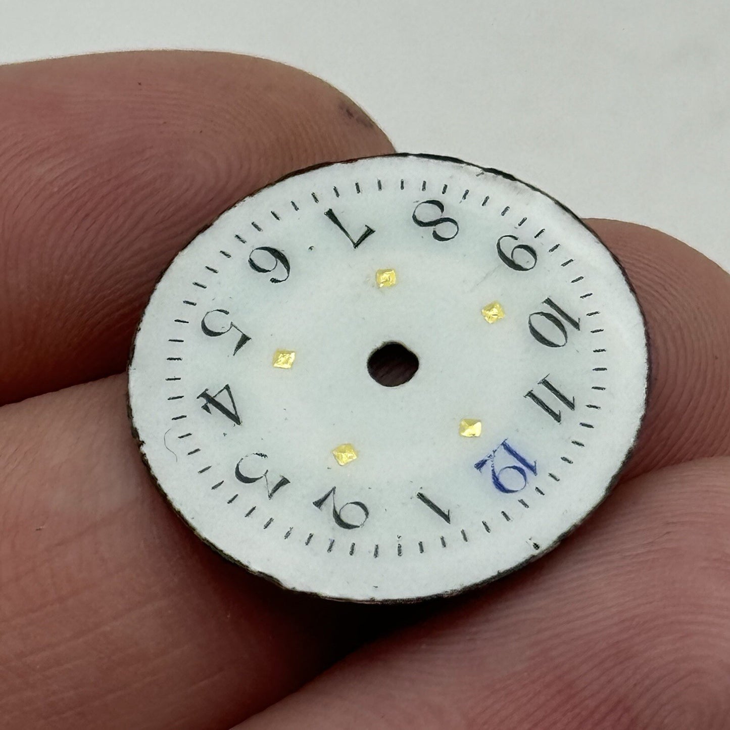 22.8mm Antique Beautiful Porcelain Patterned Ladies Watch Dial Spares Parts