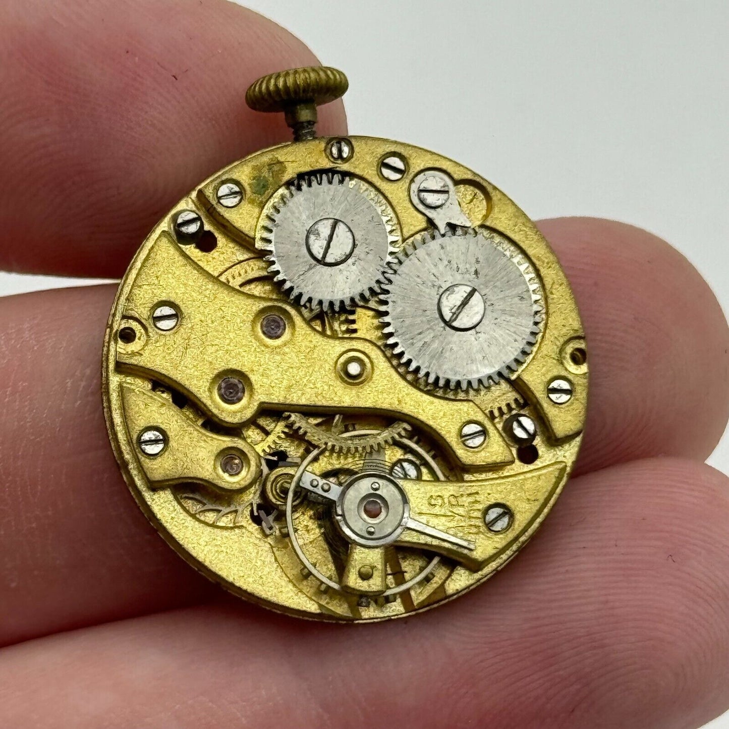 27mm Unidentified Balance Ok Trench Mens Watch Movement Manual Wind Swiss PARTS