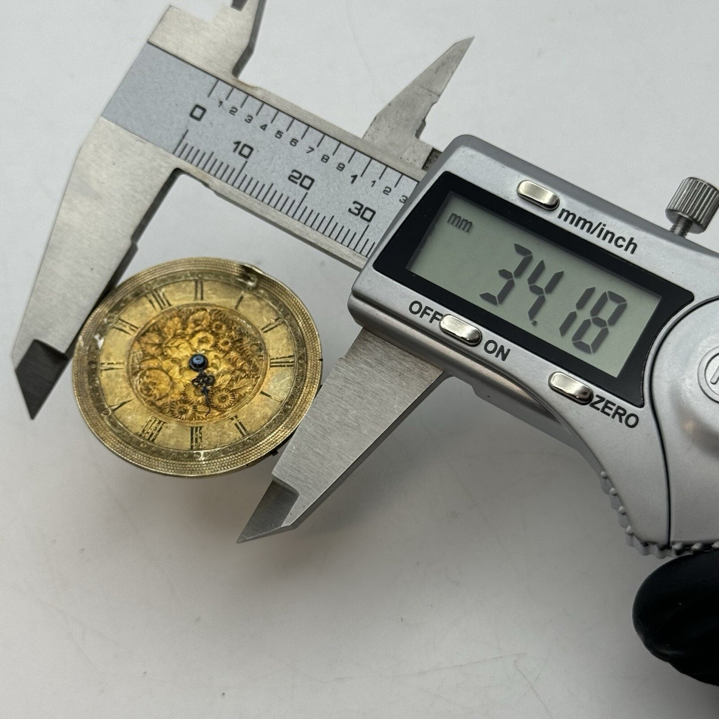 34.1mm High Quality Beautiful Gold Dial Cylinder Watch Movement Parts Repair