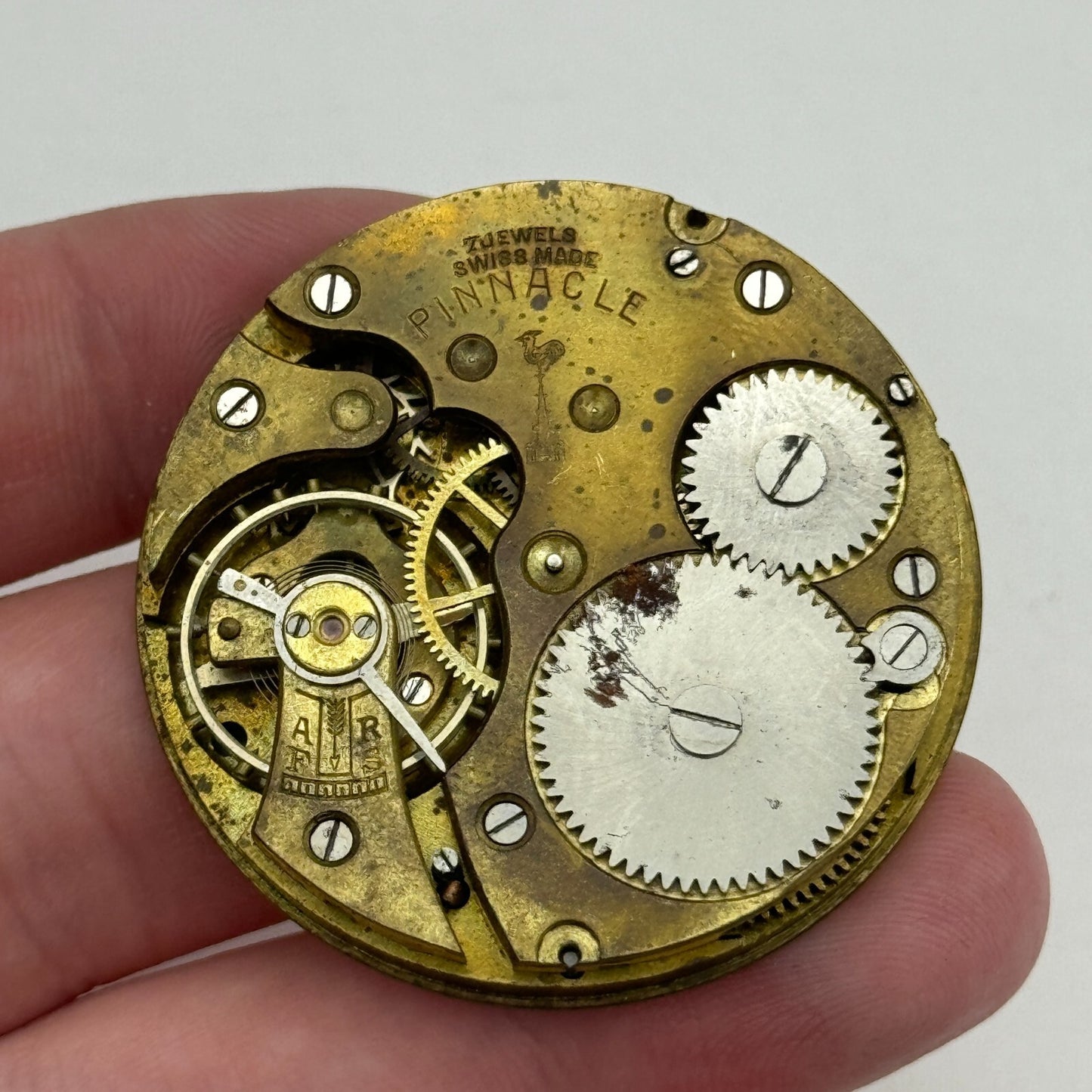 43mm Pinnacle 7 Jewels Sub Seconds Hunter Swiss Pocket Watch Movement PARTS