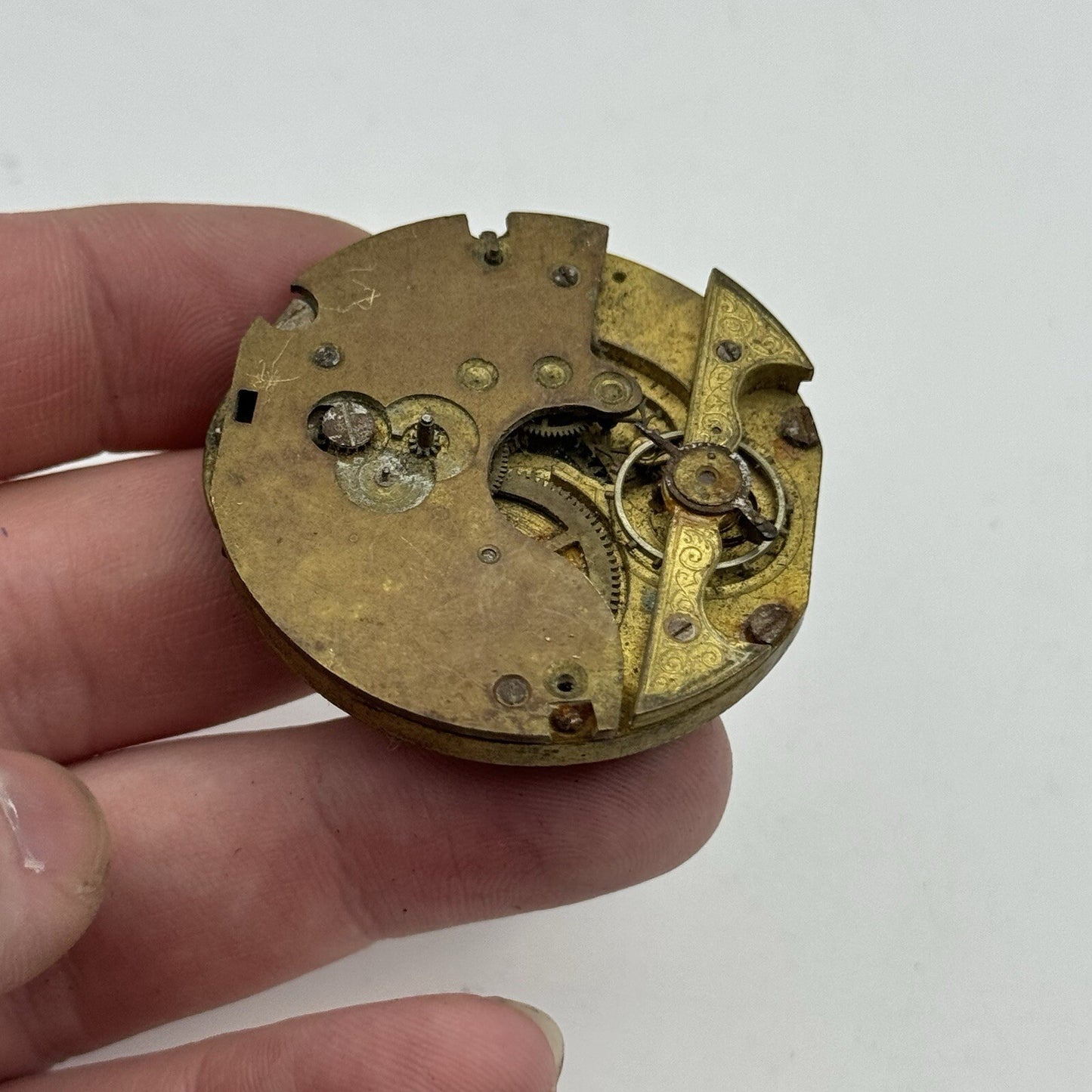 43.5mm Antique Hebdomas 8 Days Pocket Watch Movement To Restore Parts Repair