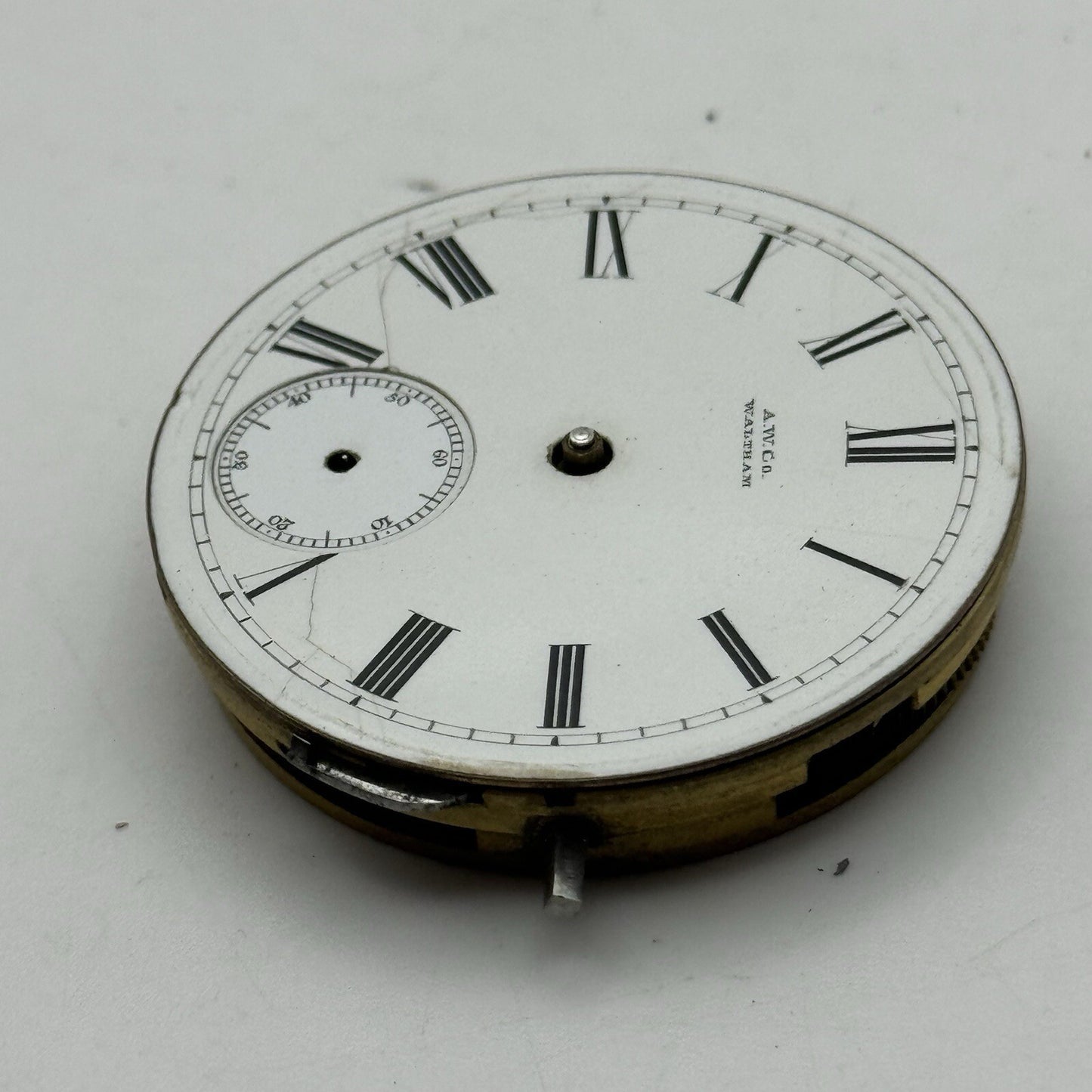 42mm Manual Wind Waltham Hillside No Balance Pocket Watch Movement FOR PARTS