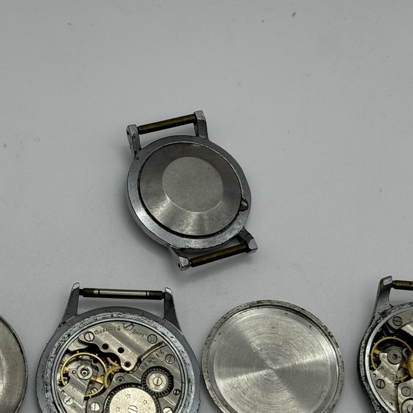 8 x Vintage Soviet Manual Wind Watch Heads For Parts Repair Job Lot Bundle