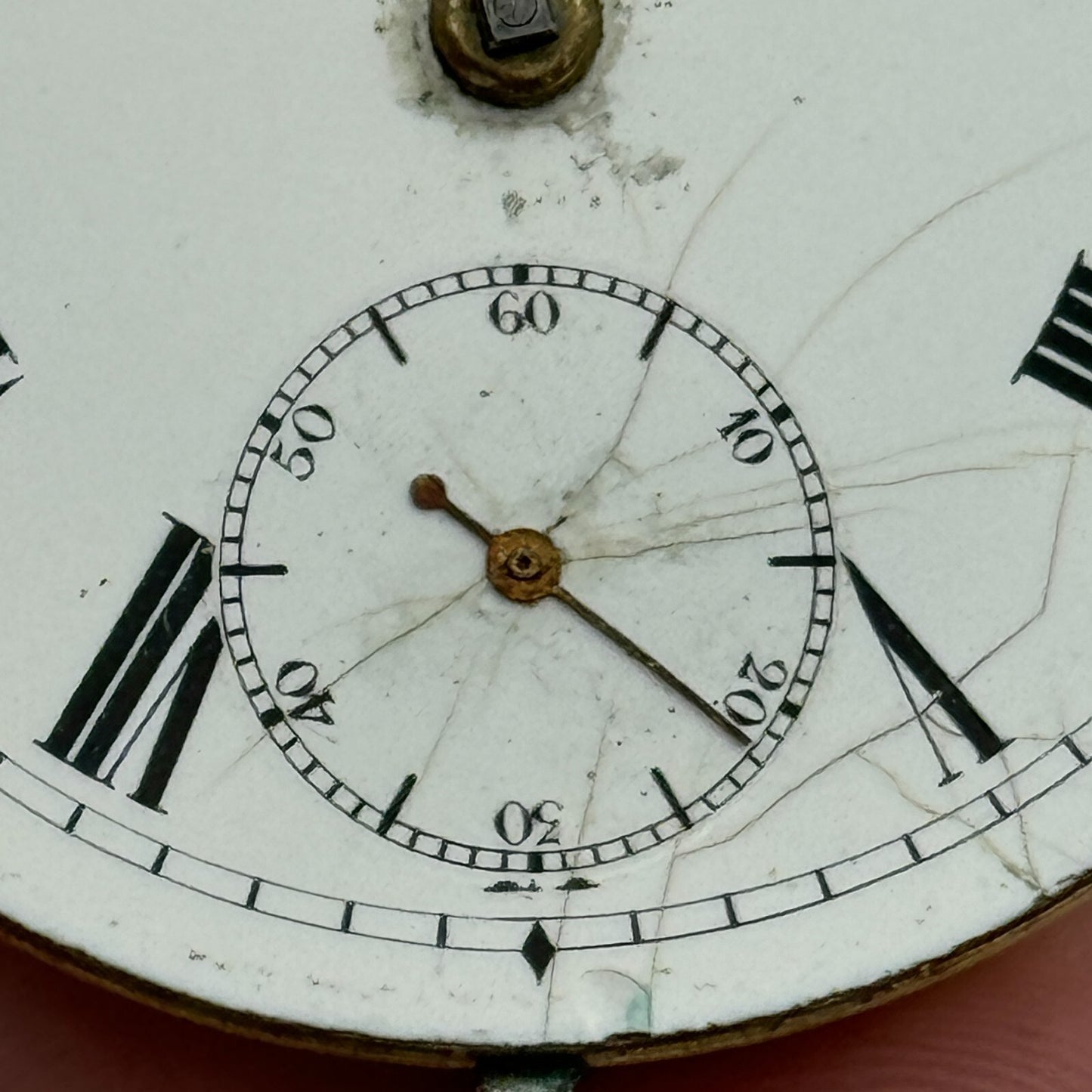 44.9mm Antique F Taylor Whitchurch Balance Intact Pocket Watch Movement PARTS
