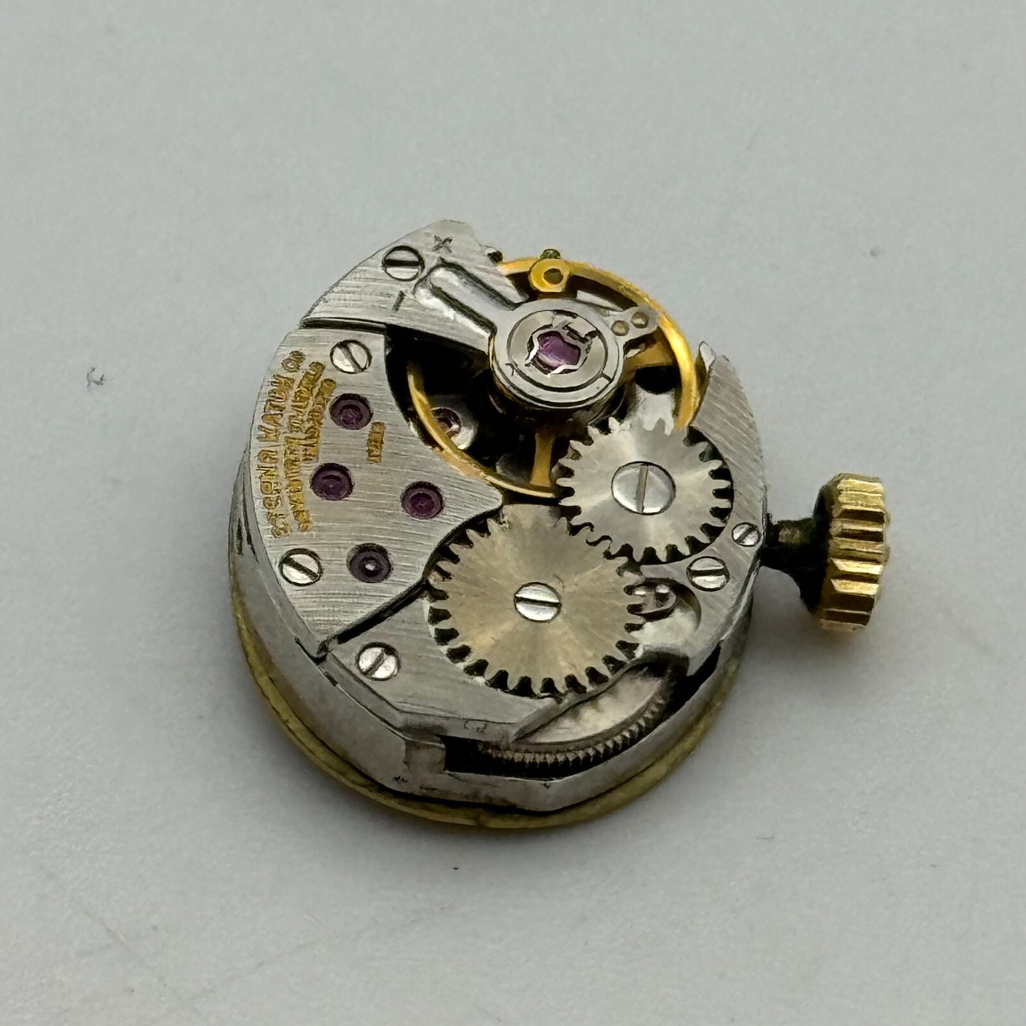 13mm Ladies Eterna 1447K Manual Wind Watch Swiss Movement Dial Hands Crown PARTS