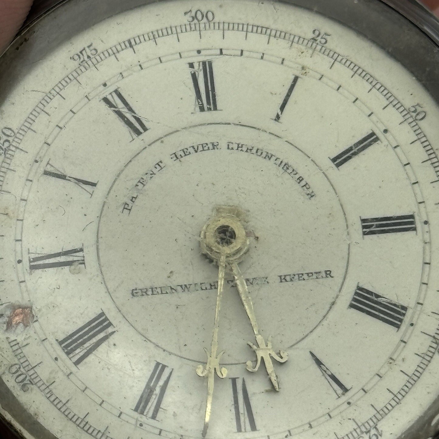 60mm Sterling Silver Patent Lever Chronograph Greenwich Time Keeper TO RESTORE