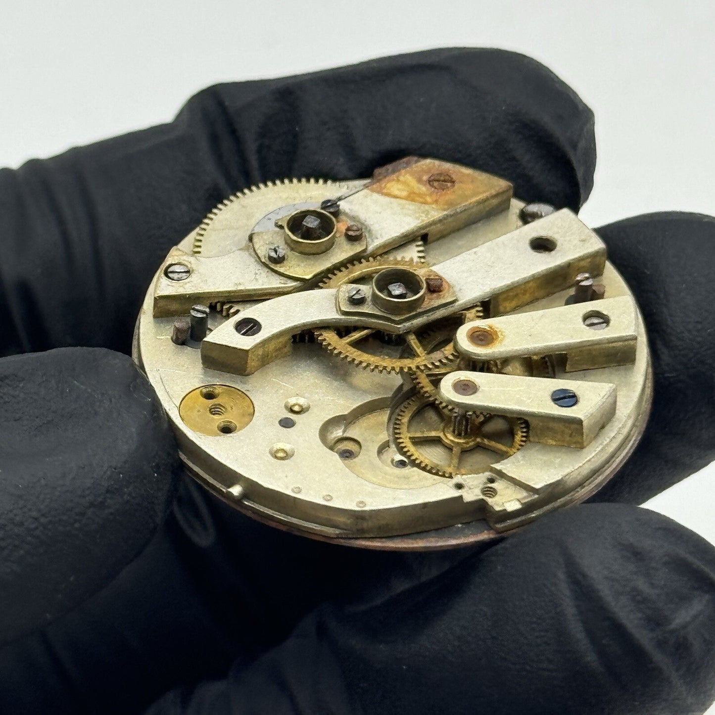34.4mm Beautiful Patterned Dial Cylinder Pocket Watch Movement FOR PARTS